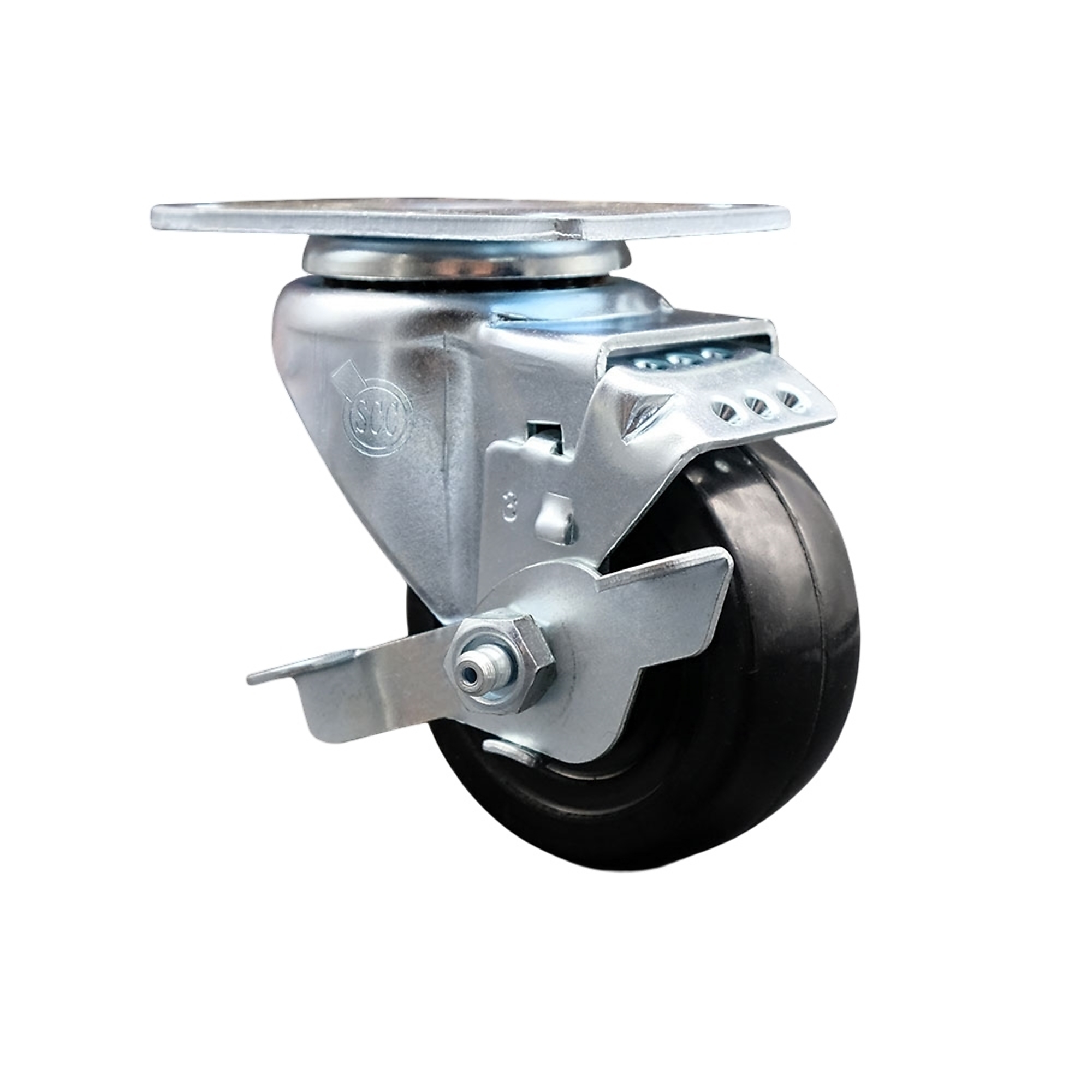 Service Caster, 3Inch x 1 1/4Inch Plate Caster, Wheel Diameter 3 in, Caster Type Swivel, Package (qty.) 1, Model SCC-20S314-HRS-TLB