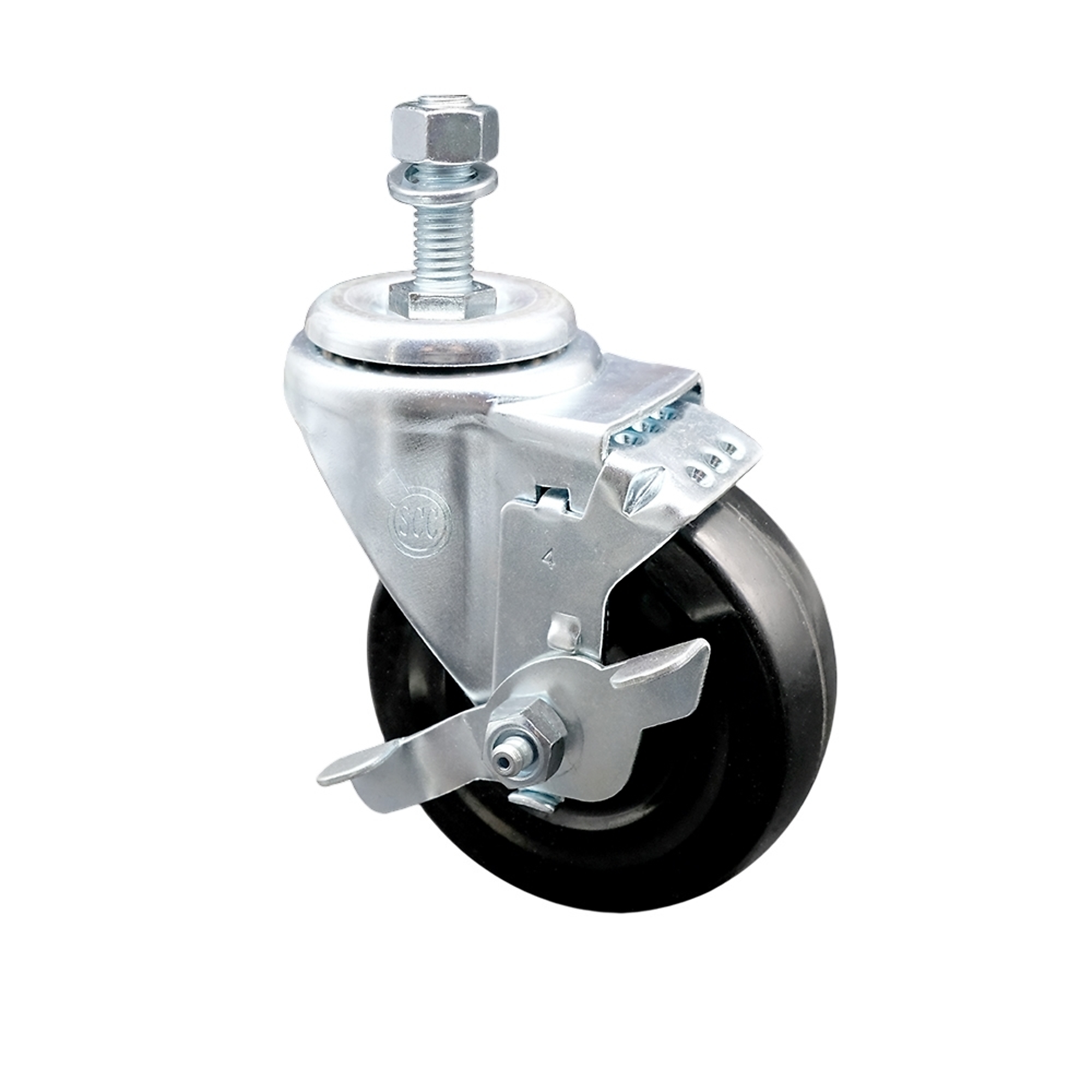 Service Caster, 4Inch x 1 1/4Inch Stem Caster, Wheel Diameter 4 in, Caster Type Swivel, Package (qty.) 1, Model SCC-TS20S414-HRS-TLB-121315