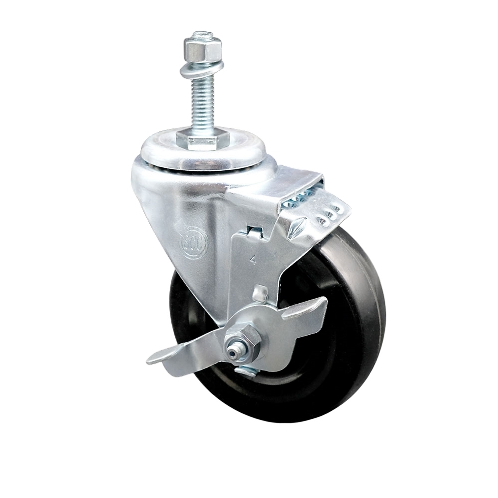 Service Caster, 4Inch x 1 1/4Inch Stem Caster, Wheel Diameter 4 in, Caster Type Swivel, Package (qty.) 1, Model SCC-TS20S414-HRS-TLB-381615