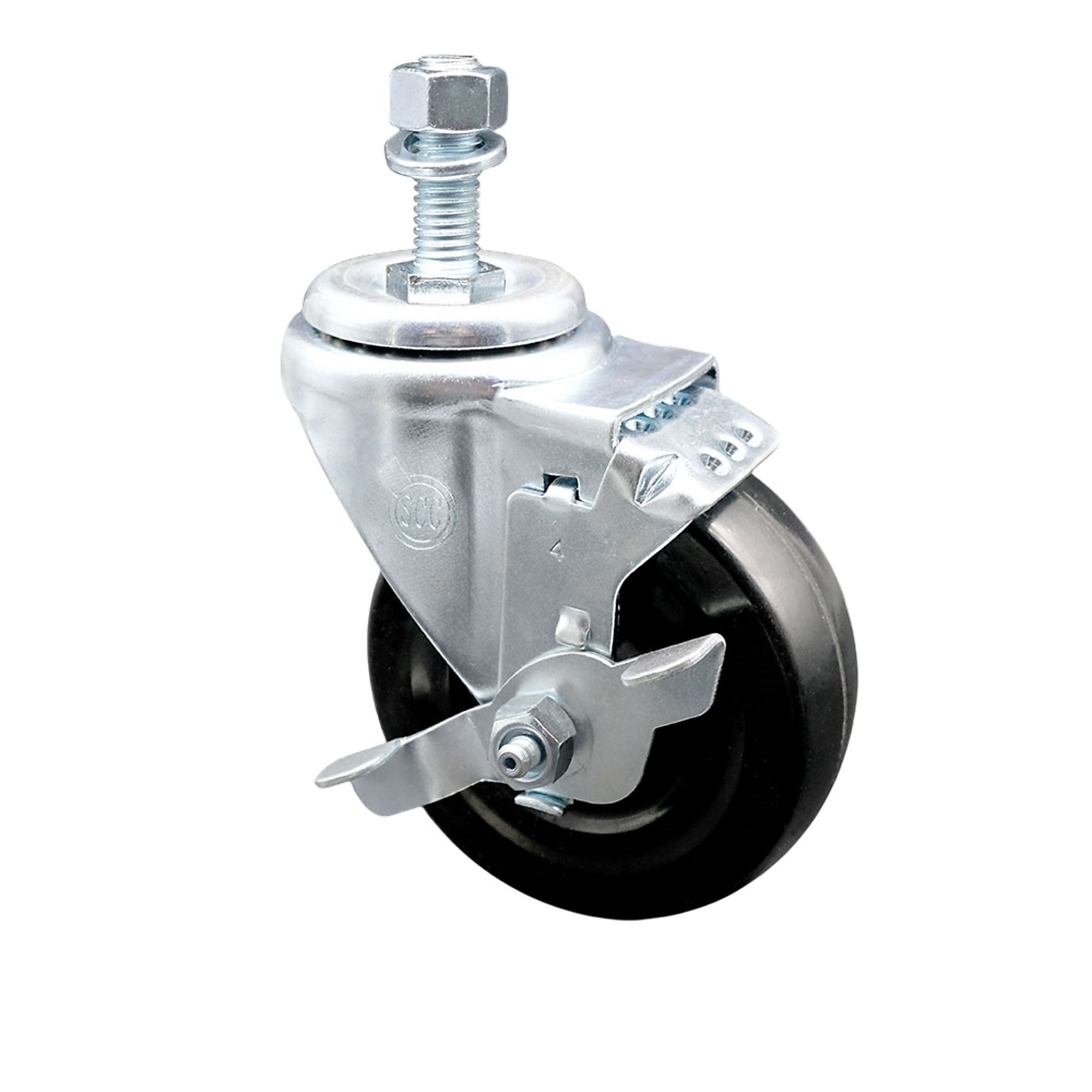 Service Caster, 4Inch x 1 1/4Inch Stem Caster, Wheel Diameter 4 in, Caster Type Swivel, Package (qty.) 1, Model SCC-TS20S414-HRS-TLB-M1215