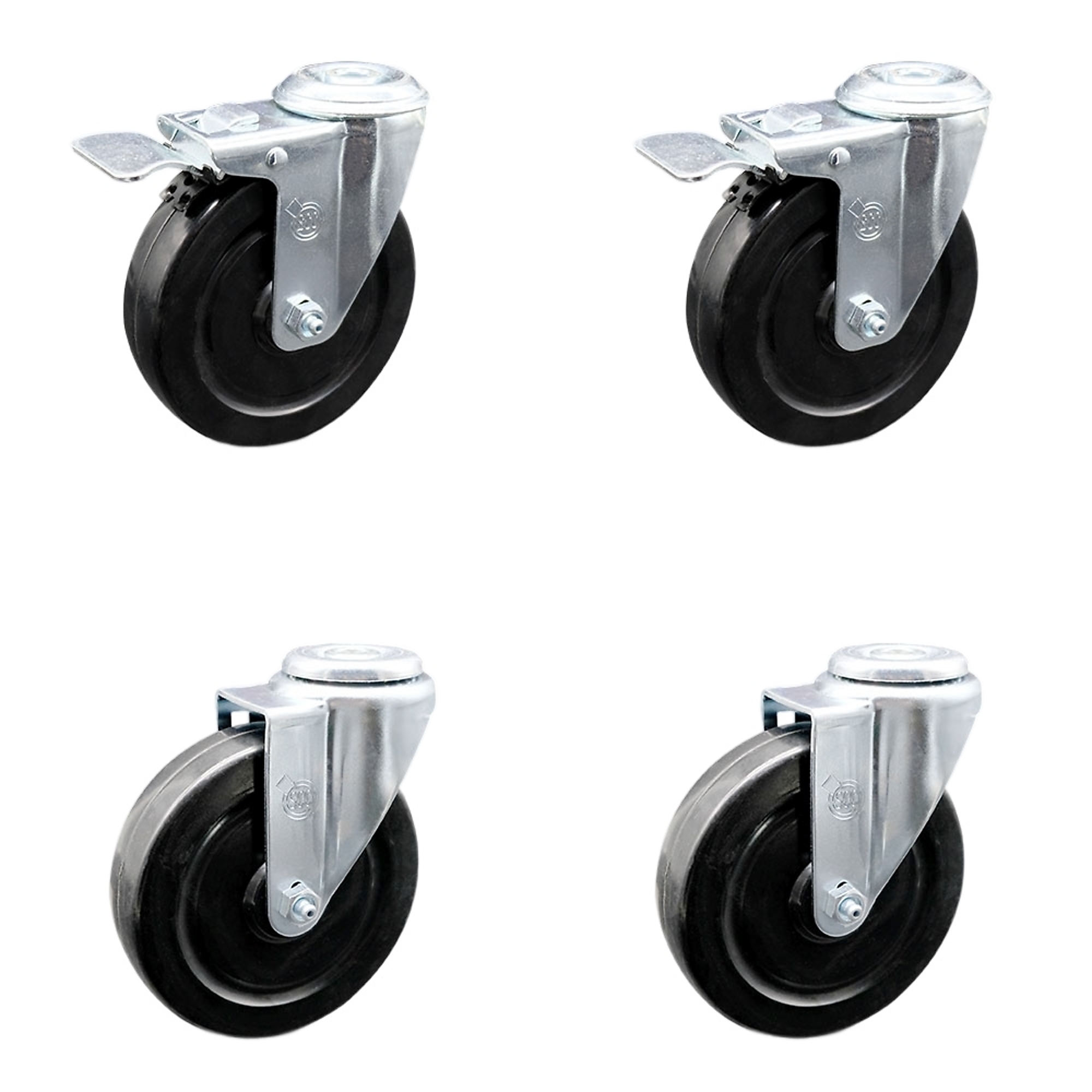 Service Caster, 5Inch x 1 1/4Inch Stem Casters, Wheel Diameter 5 in, Caster Type Swivel, Package (qty.) 4, Model SCC-BHTTL20S514-HRS-2-S-2