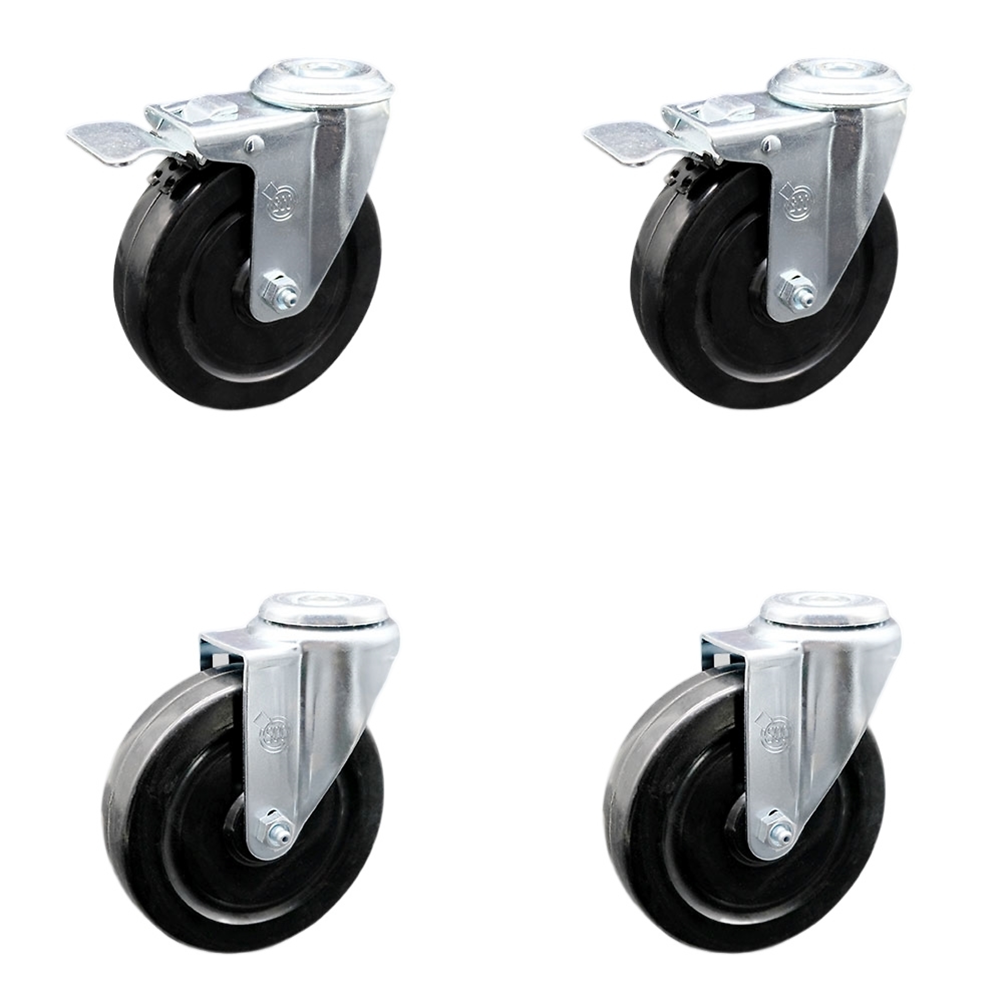 Service Caster, 5Inch x 1 1/4Inch Stem Casters, Wheel Diameter 5 in, Caster Type Swivel, Package (qty.) 4, Model SCC-SSBHTTL20S514-HRS-2-S-2