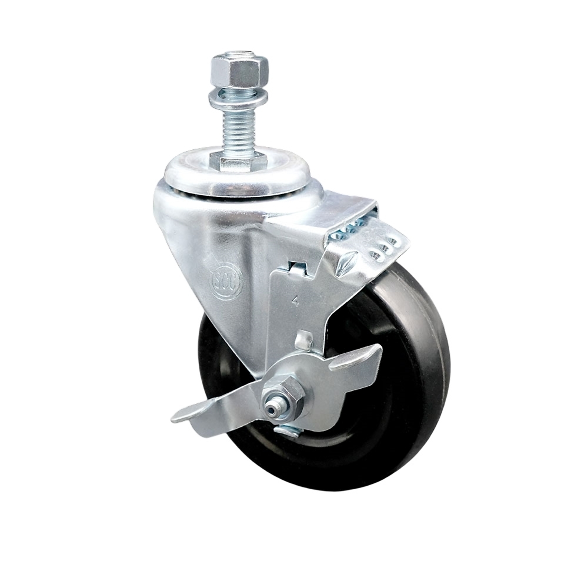 Service Caster, 4Inch x 1 1/4Inch Stem Caster, Wheel Diameter 4 in, Caster Type Swivel, Package (qty.) 1, Model SCC-SSTS20S414-HRS-TLB-121315