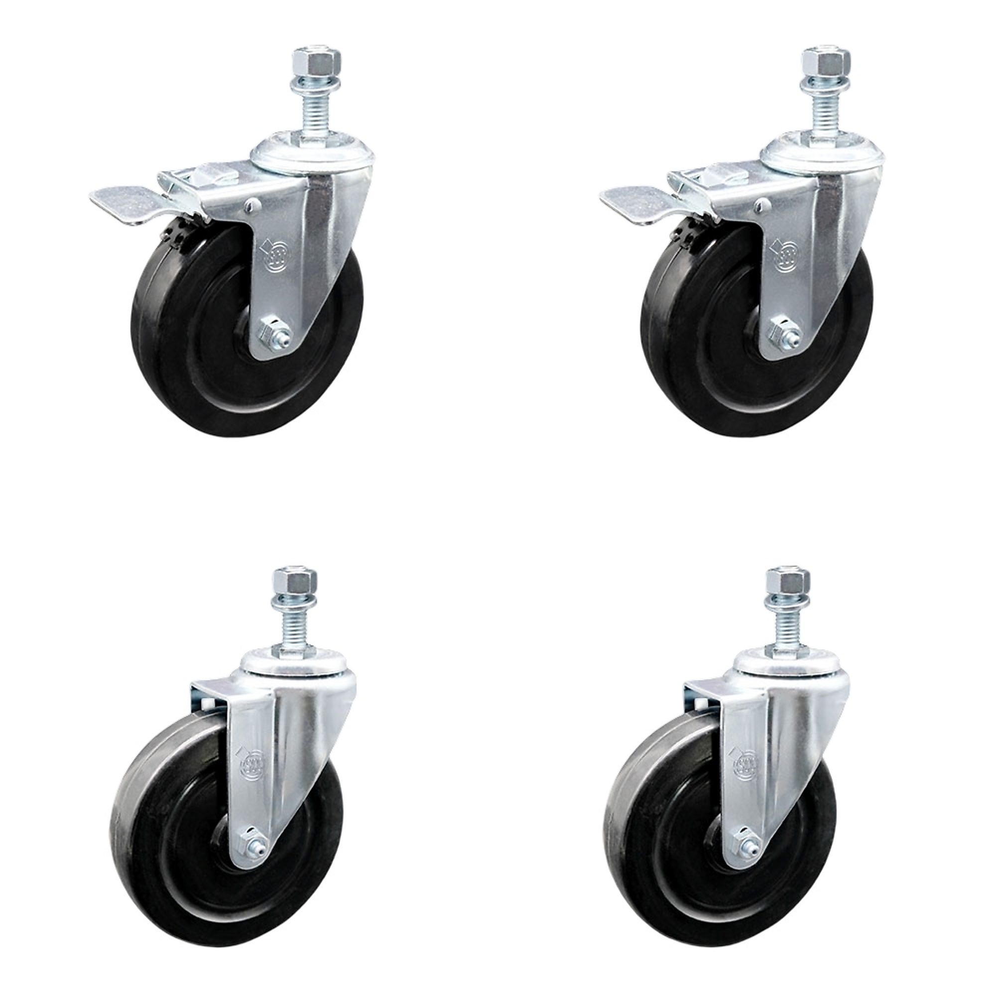 Service Caster, 5Inch x 1 1/4Inch Stem Casters, Wheel Diameter 5 in, Caster Type Swivel, Package (qty.) 4, Model SCC-TSTTL20S514-HRS-121315-2-S-2