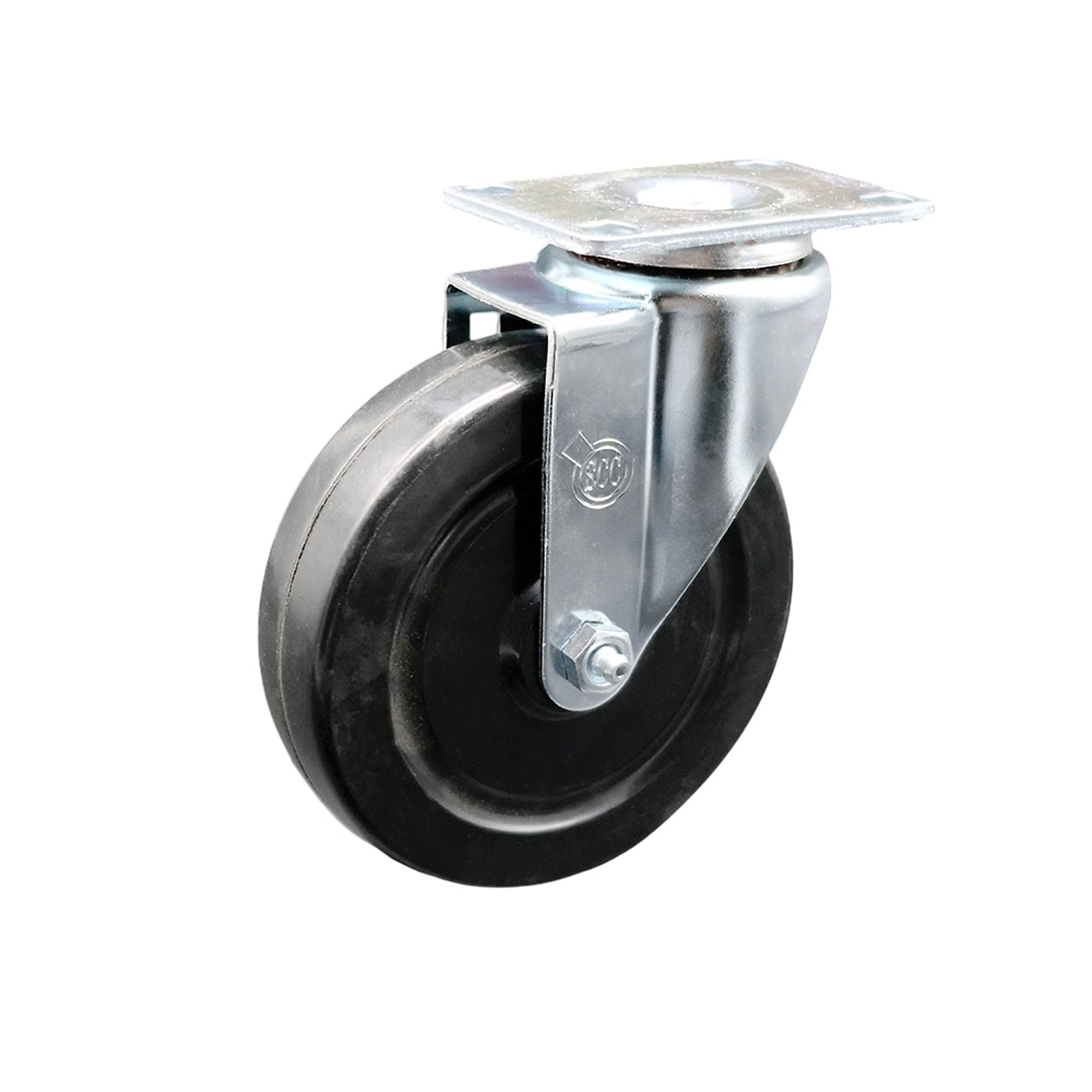 Service Caster, 5Inch x 1 1/4Inch Plate Caster, Wheel Diameter 5 in, Caster Type Swivel, Package (qty.) 1, Model SCC-SS20S514-HRS