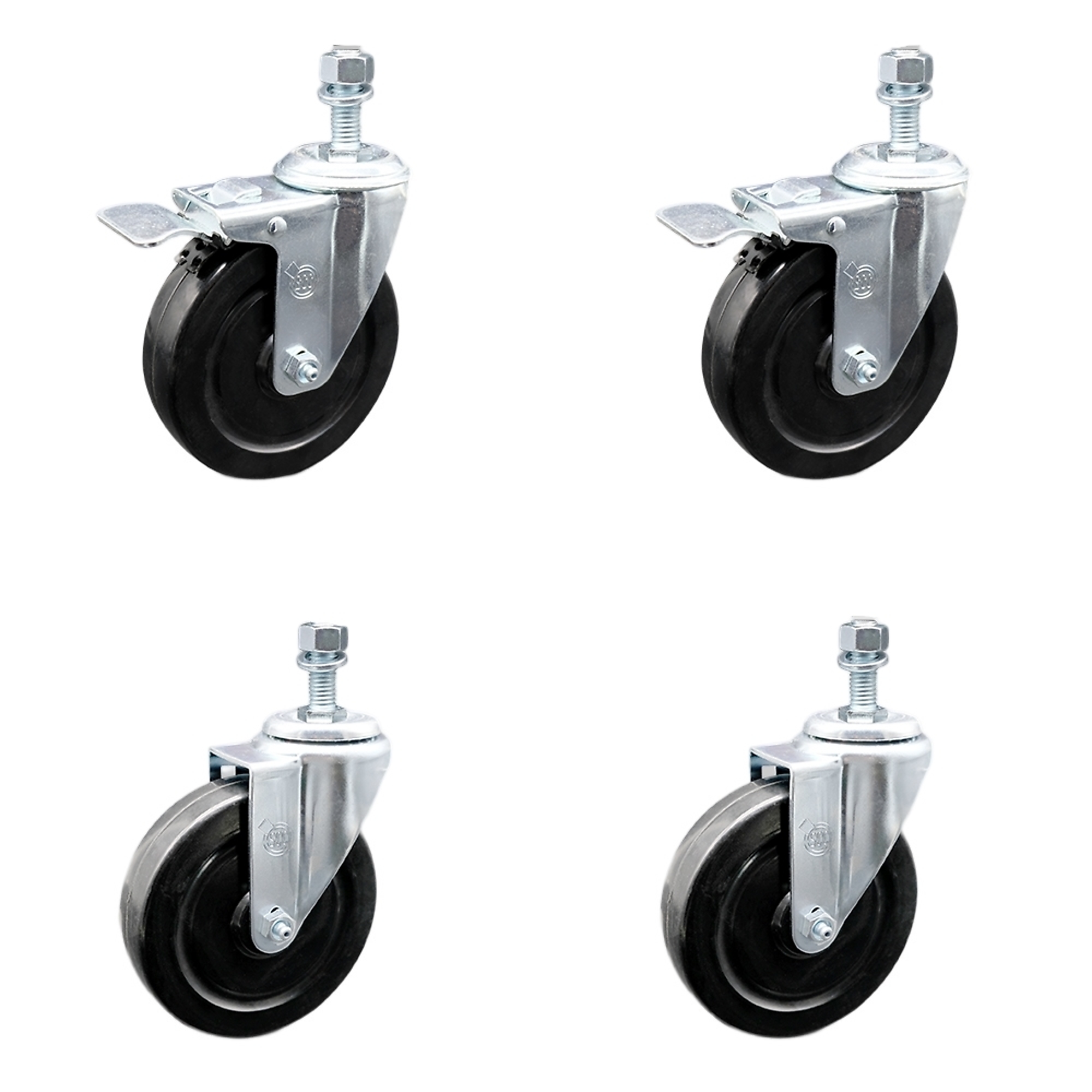 Service Caster, 5Inch x 1 1/4Inch Stem Casters, Wheel Diameter 5 in, Caster Type Swivel, Package (qty.) 4, Model SCC-SSTSTTL20S514-HRS-121315-2-S2