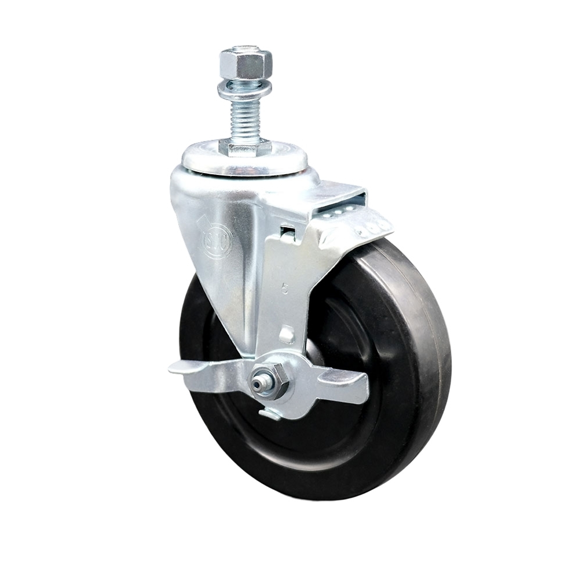 Service Caster, 5Inch x 1 1/4Inch Stem Caster, Wheel Diameter 5 in, Caster Type Swivel, Package (qty.) 1, Model SCC-TS20S514-HRS-TLB-M1215