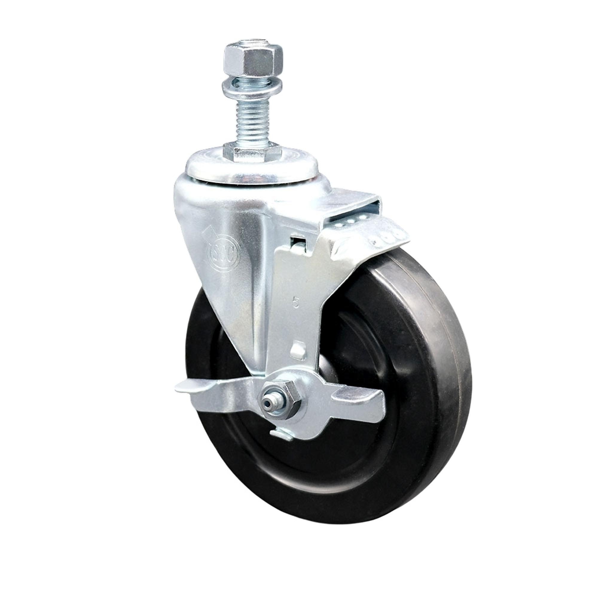 Service Caster, 5Inch x 1 1/4Inch Stem Caster, Wheel Diameter 5 in, Caster Type Swivel, Package (qty.) 1, Model SCC-SSTS20S514-HRS-TLB-121315