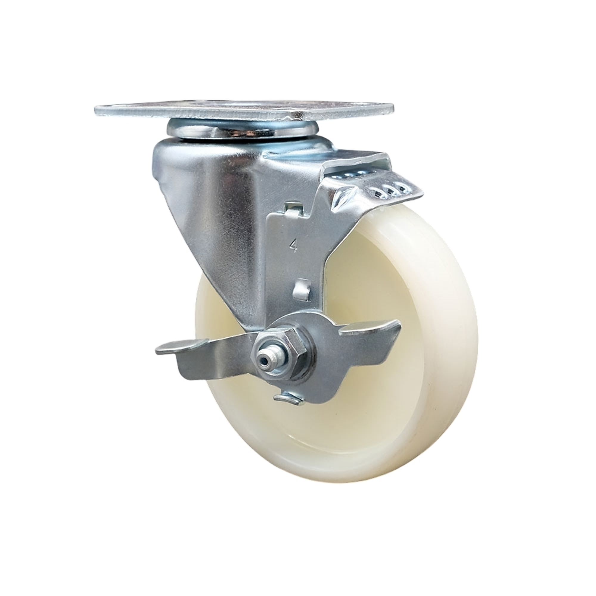 Service Caster, 4Inch x 1 1/4Inch Plate Caster, Wheel Diameter 4 in, Caster Type Swivel, Package (qty.) 1, Model SCC-20S414-NYS-TLB