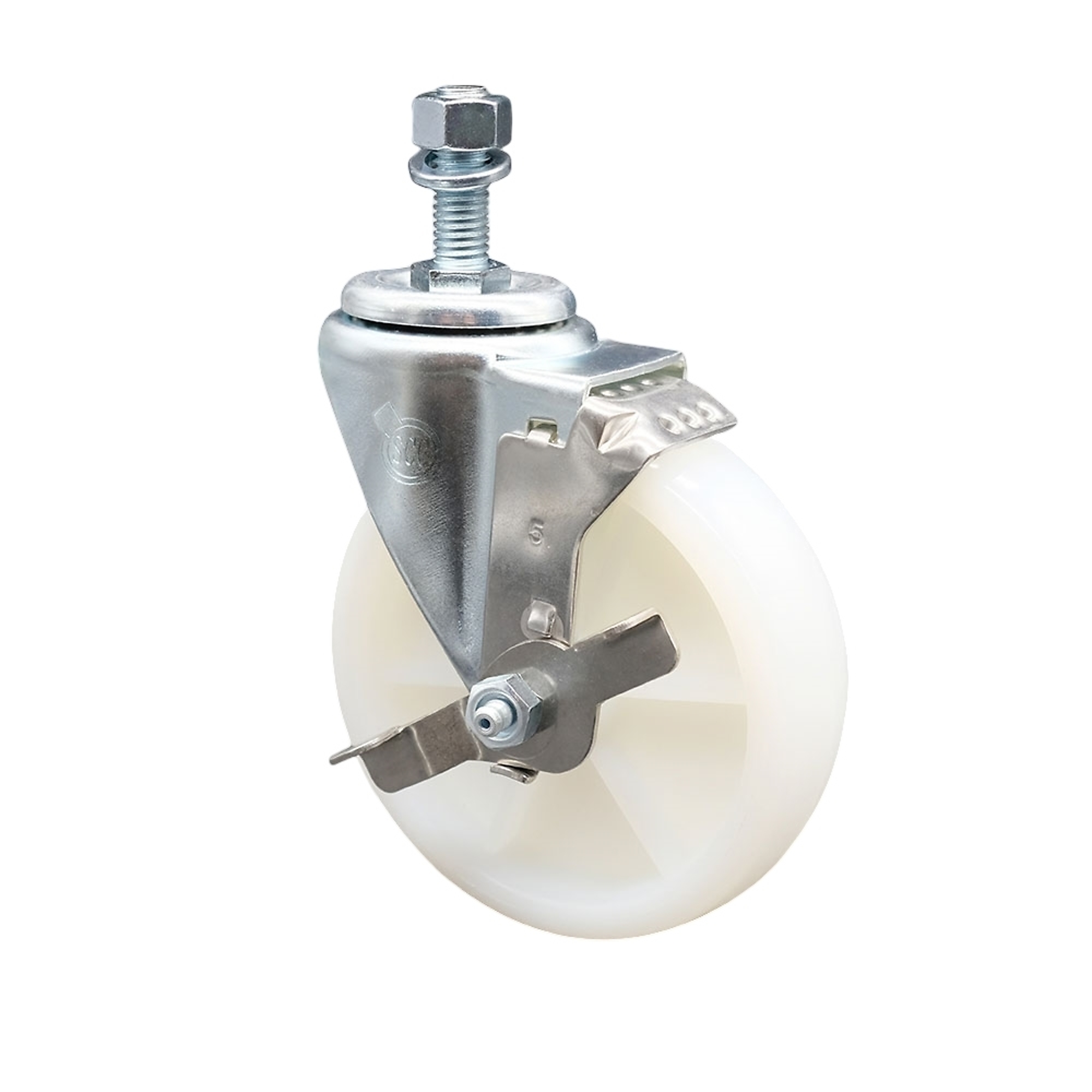 Service Caster, 5Inch x 1 1/4Inch Stem Caster, Wheel Diameter 5 in, Caster Type Swivel, Package (qty.) 1, Model SCC-SSTS20S514-NYS-TLB-M1215