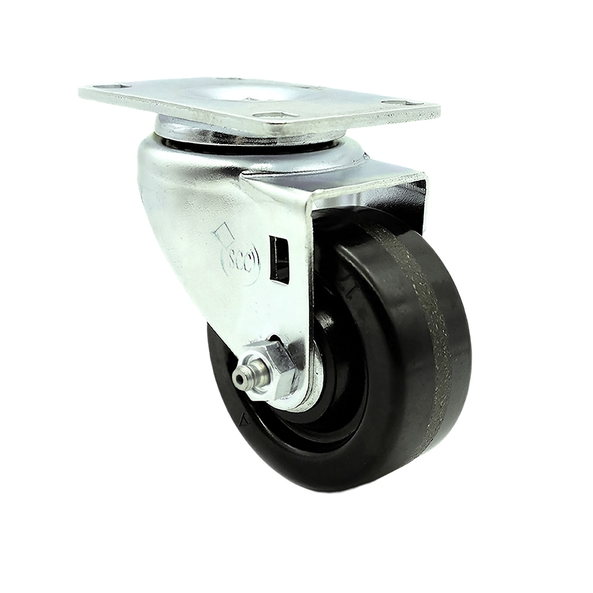 Service Caster, 3Inch x 1 1/4Inch Plate Caster, Wheel Diameter 3 in, Caster Type Swivel, Package (qty.) 1, Model SCC-20S314-PHR