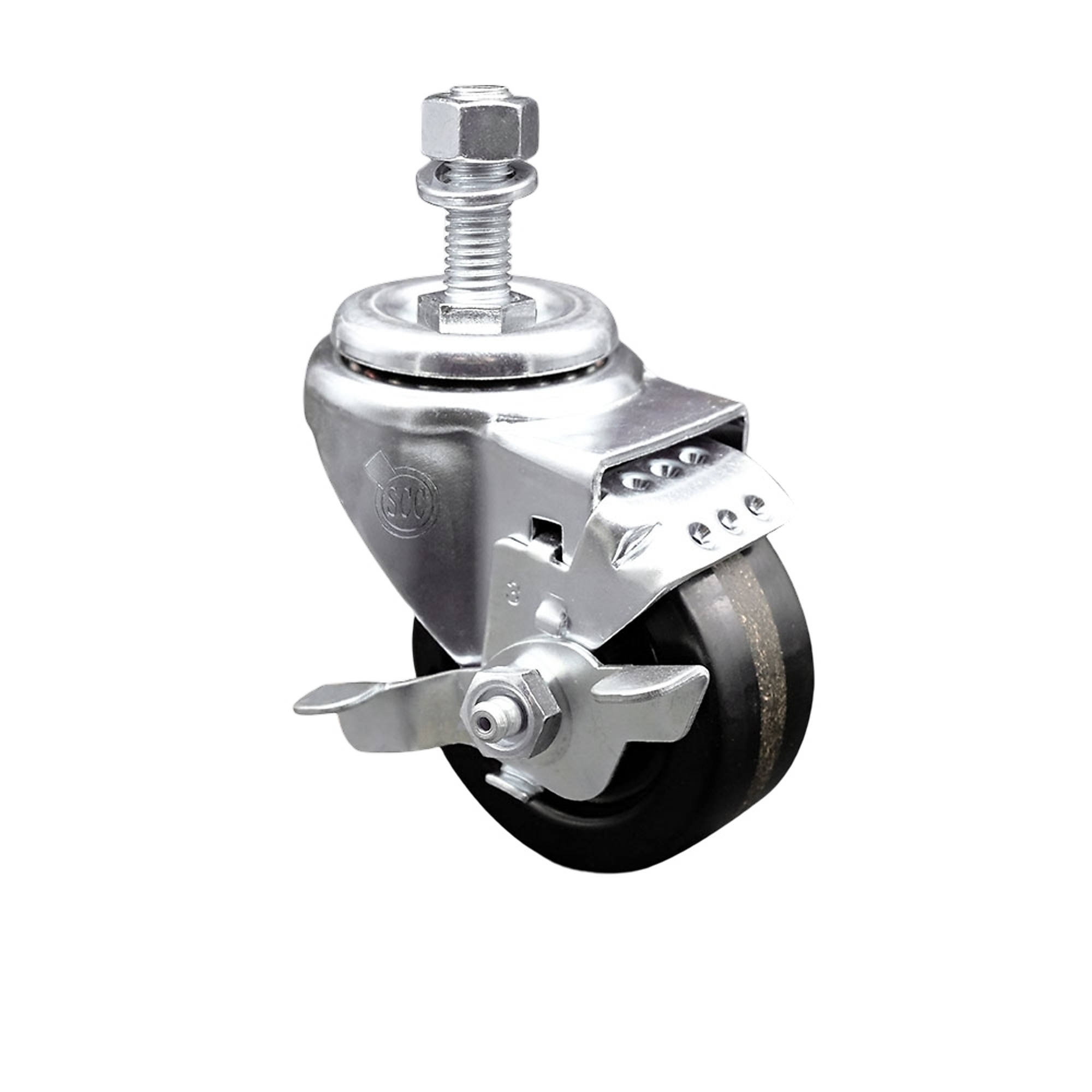 Service Caster, 3 1/2Inch x 1 1/4Inch Stem Caster, Wheel Diameter 3.5 in, Caster Type Swivel, Package (qty.) 1, Model SCC-TS20S3514-PHR-TLB-M1215