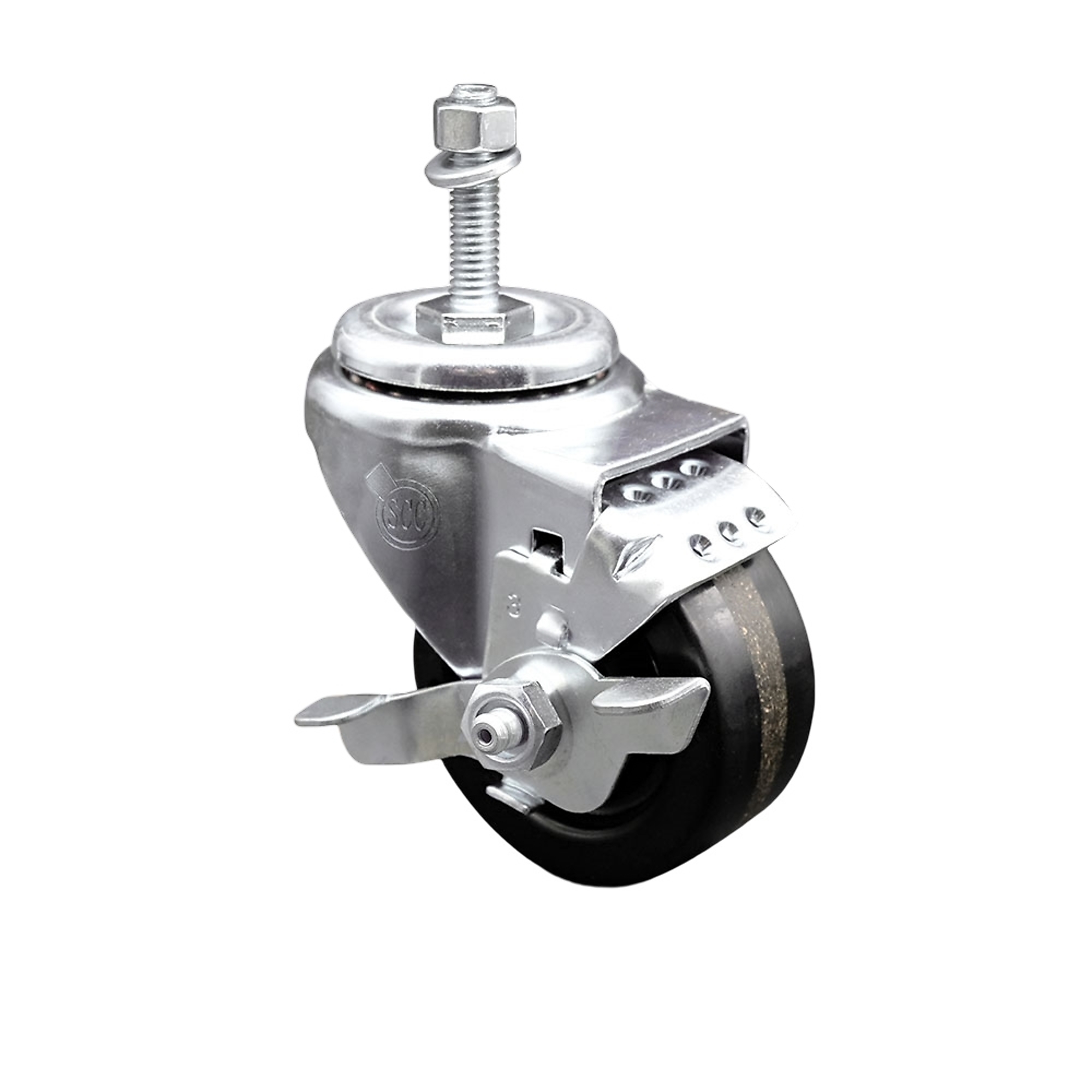 Service Caster, 3 1/2Inch x 1 1/4Inch Stem Caster, Wheel Diameter 3.5 in, Caster Type Swivel, Package (qty.) 1, Model SCC-TS20S3514-PHR-TLB-M1015