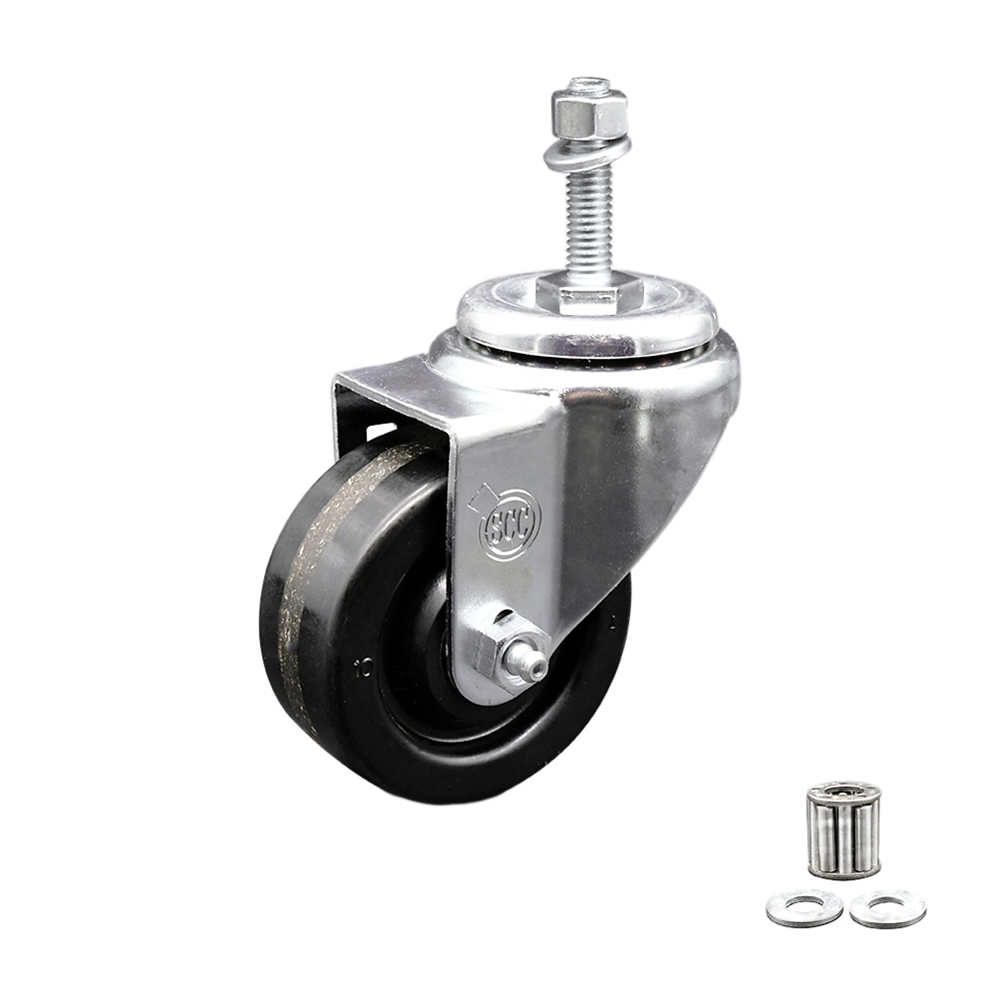 Service Caster, 3 1/2Inch x 1 1/4Inch Stem Caster, Wheel Diameter 3.5 in, Caster Type Swivel, Package (qty.) 1, Model SCC-TS20S3514-PHR-M1015