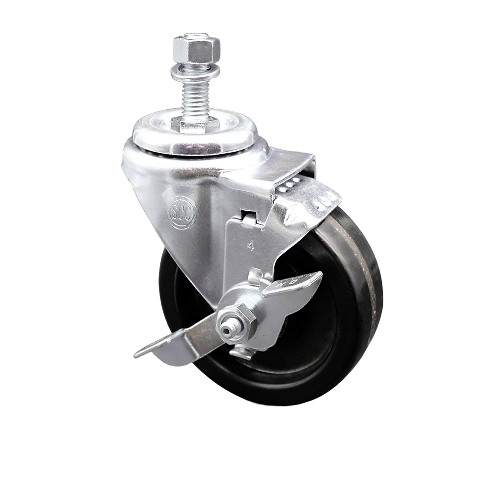 Service Caster, 4Inch x 1 1/4Inch Stem Caster, Wheel Diameter 4 in, Caster Type Swivel, Package (qty.) 1, Model SCC-TS20S414-PHR-TLB-121315