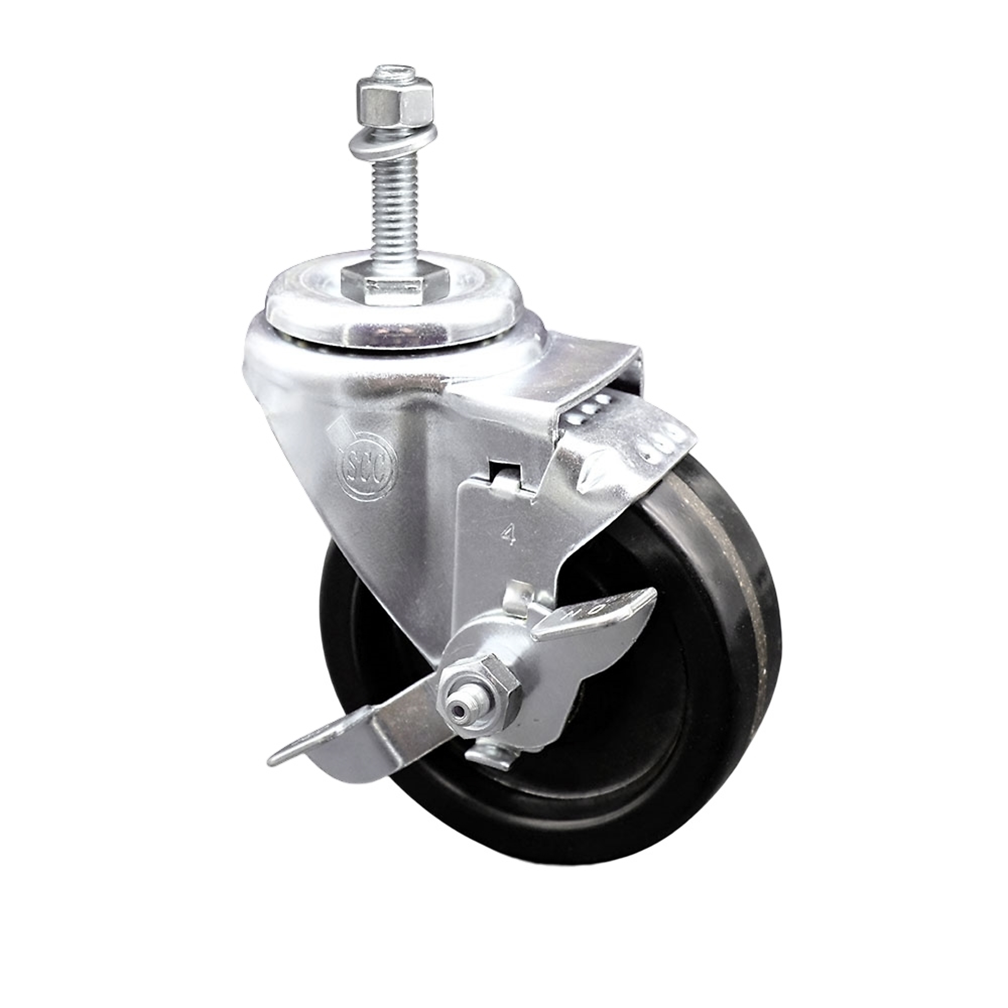 Service Caster, 4Inch x 1 1/4Inch Stem Caster, Wheel Diameter 4 in, Caster Type Swivel, Package (qty.) 1, Model SCC-TS20S414-PHR-TLB-M1015