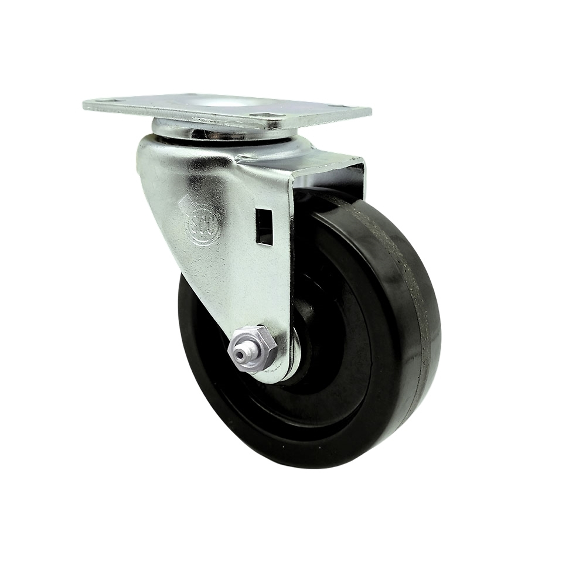 Service Caster, 4Inch x 1 1/4Inch Plate Caster, Wheel Diameter 4 in, Caster Type Swivel, Package (qty.) 1, Model SCC-20S414-PHR