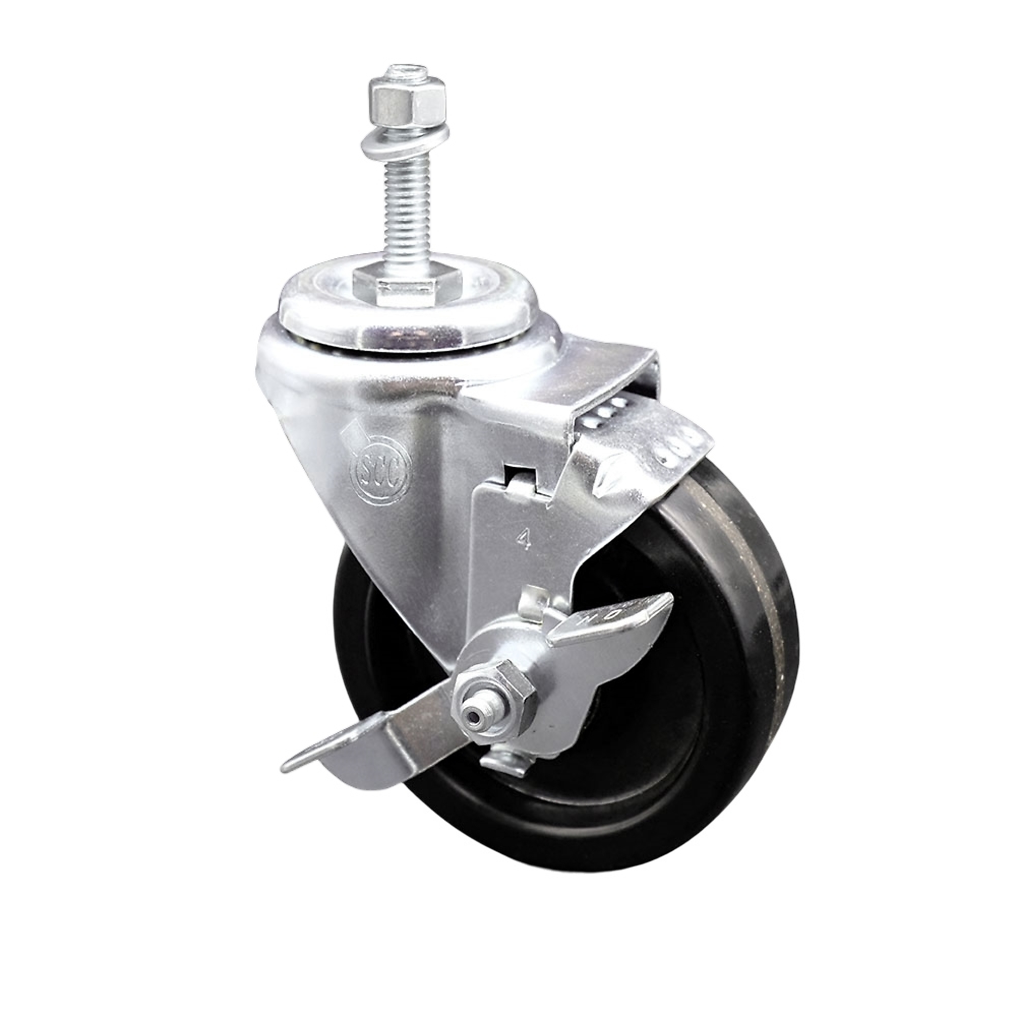 Service Caster, 4Inch x 1 1/4Inch Stem Caster, Wheel Diameter 4 in, Caster Type Swivel, Package (qty.) 1, Model SCC-TS20S414-PHR-TLB-381615