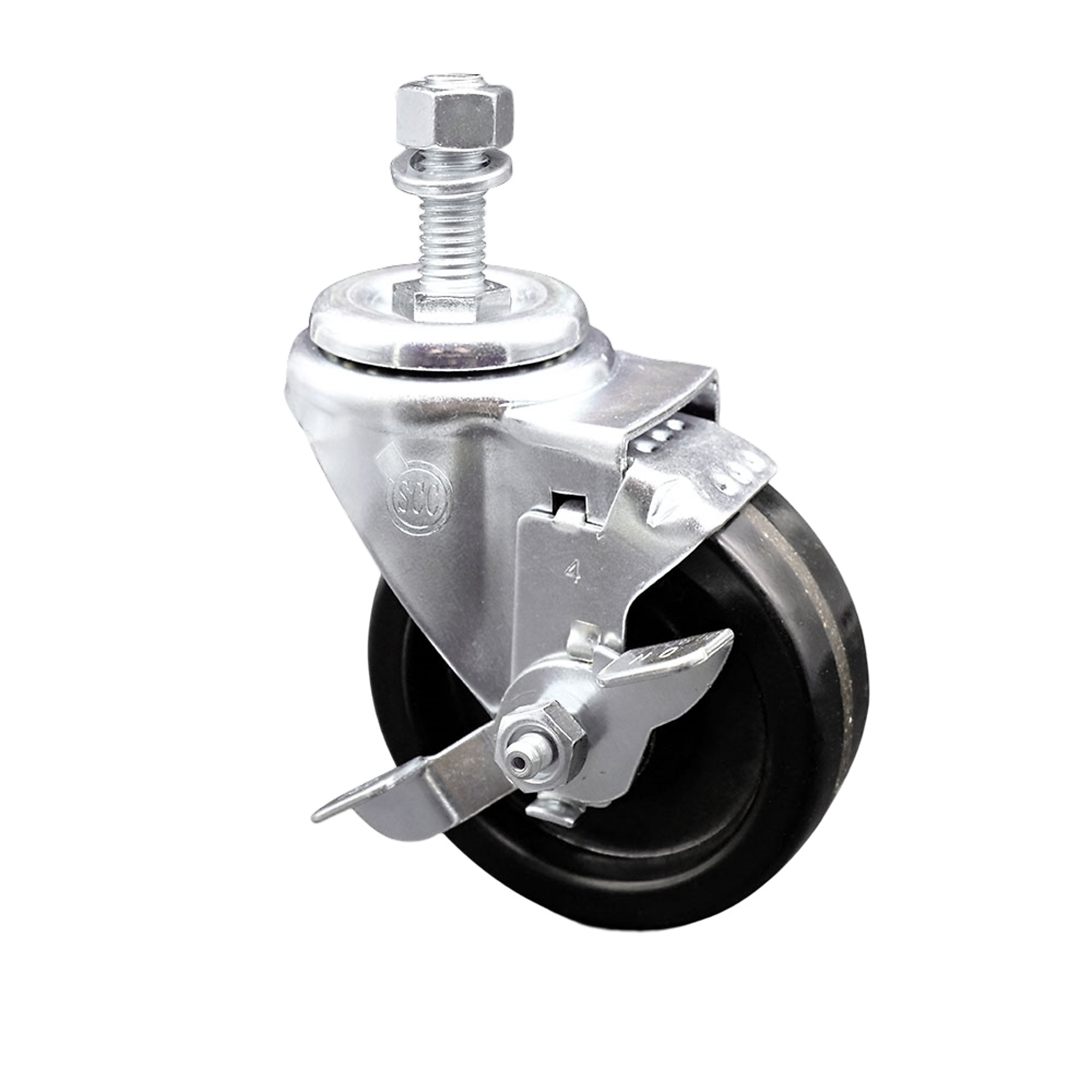 Service Caster, 4Inch x 1 1/4Inch Stem Caster, Wheel Diameter 4 in, Caster Type Swivel, Package (qty.) 1, Model SCC-TS20S414-PHR-TLB-M1215