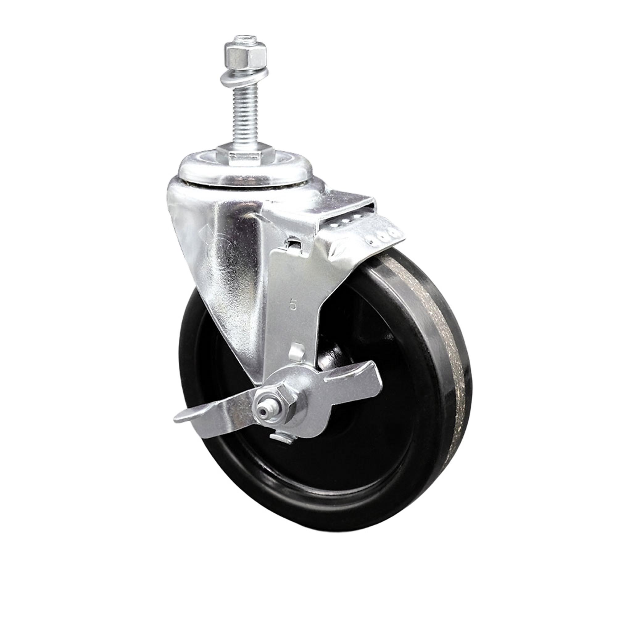 Service Caster, 5Inch x 1 1/4Inch Stem Caster, Wheel Diameter 5 in, Caster Type Swivel, Package (qty.) 1, Model SCC-TS20S514-PHR-TLB-381615