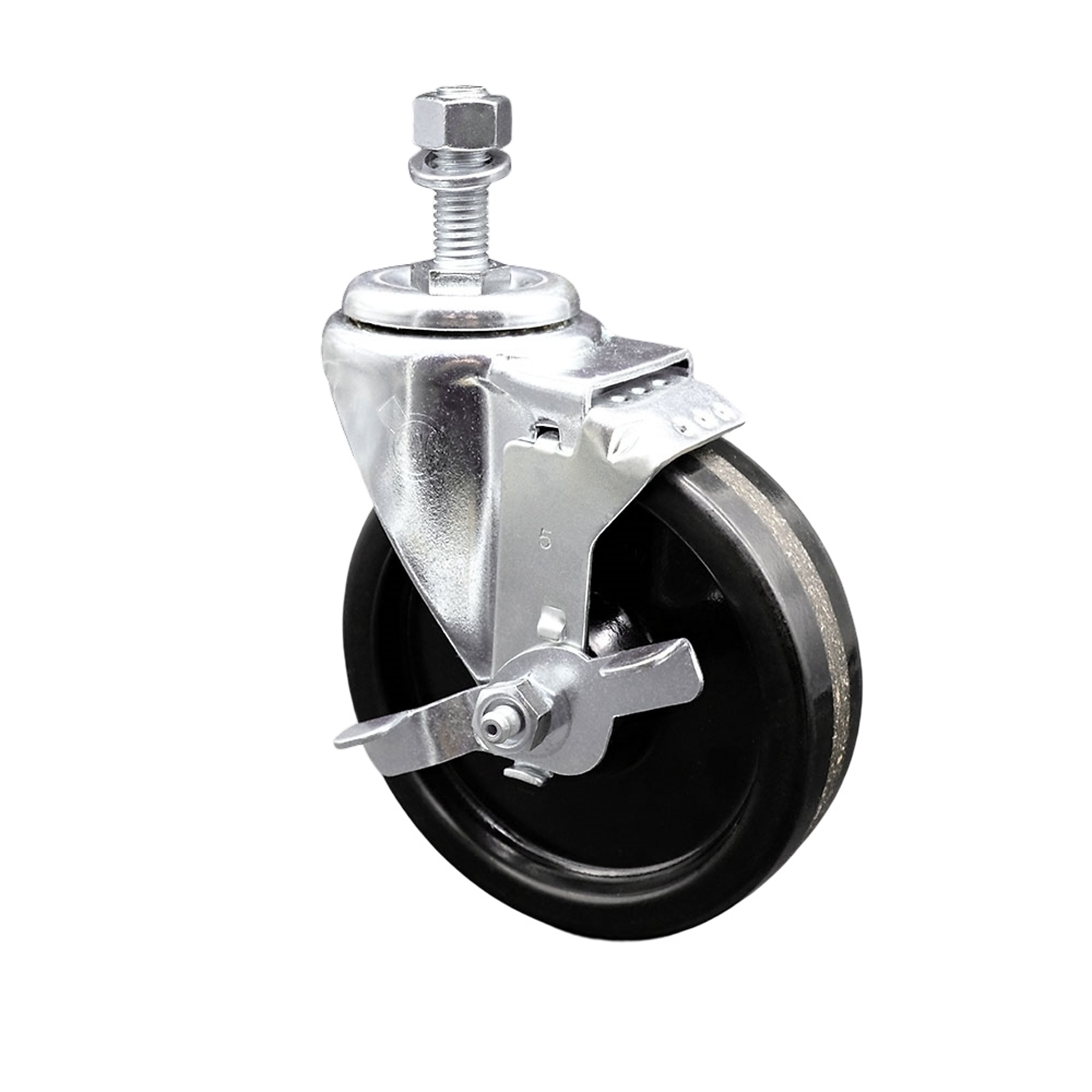 Service Caster, 5Inch x 1 1/4Inch Stem Caster, Wheel Diameter 5 in, Caster Type Swivel, Package (qty.) 1, Model SCC-TS20S514-PHR-TLB-M1215