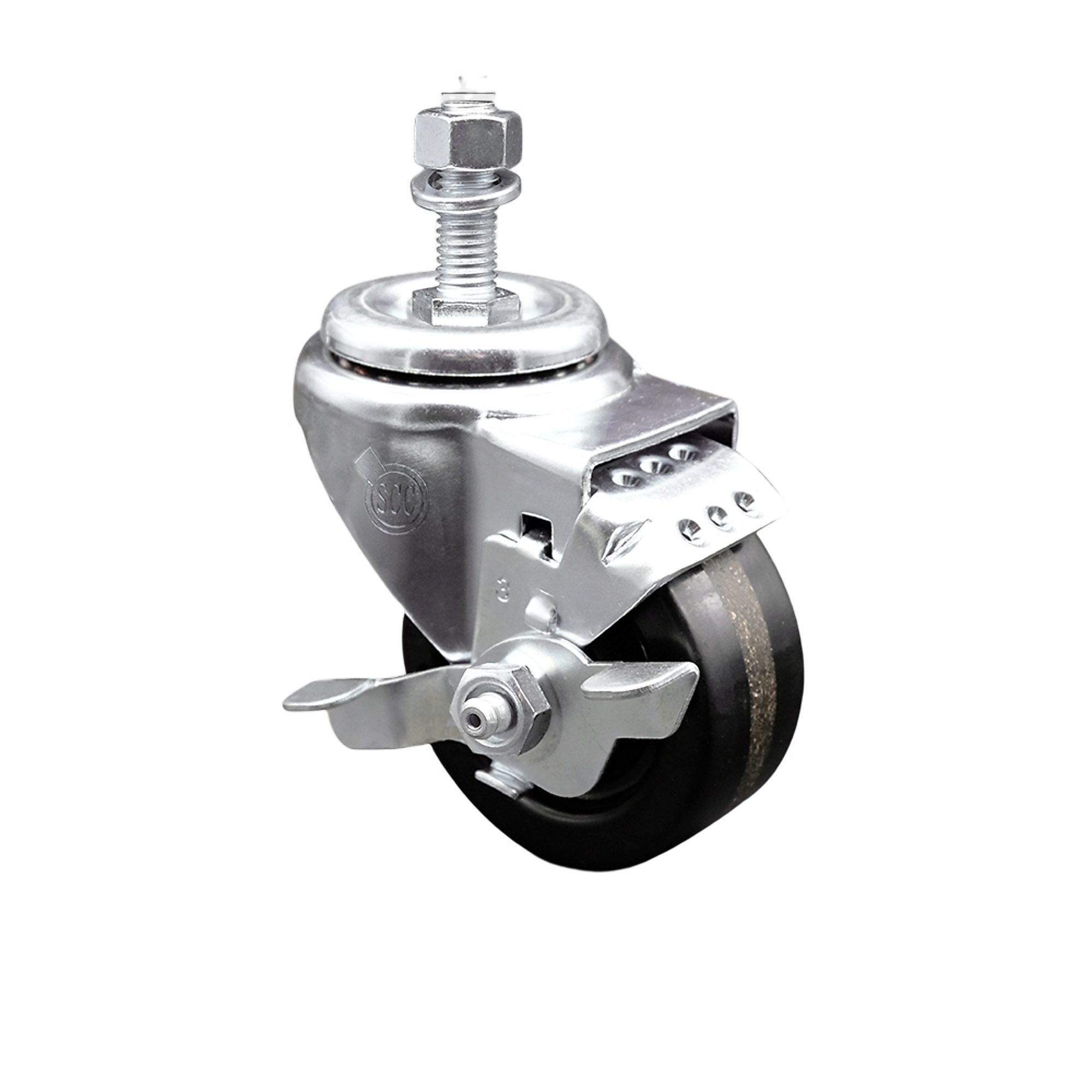 Service Caster, 3Inch x 1 1/4Inch Stem Caster, Wheel Diameter 3 in, Caster Type Swivel, Package (qty.) 1, Model SCC-SSTS20S314-PHS-TLB-121315