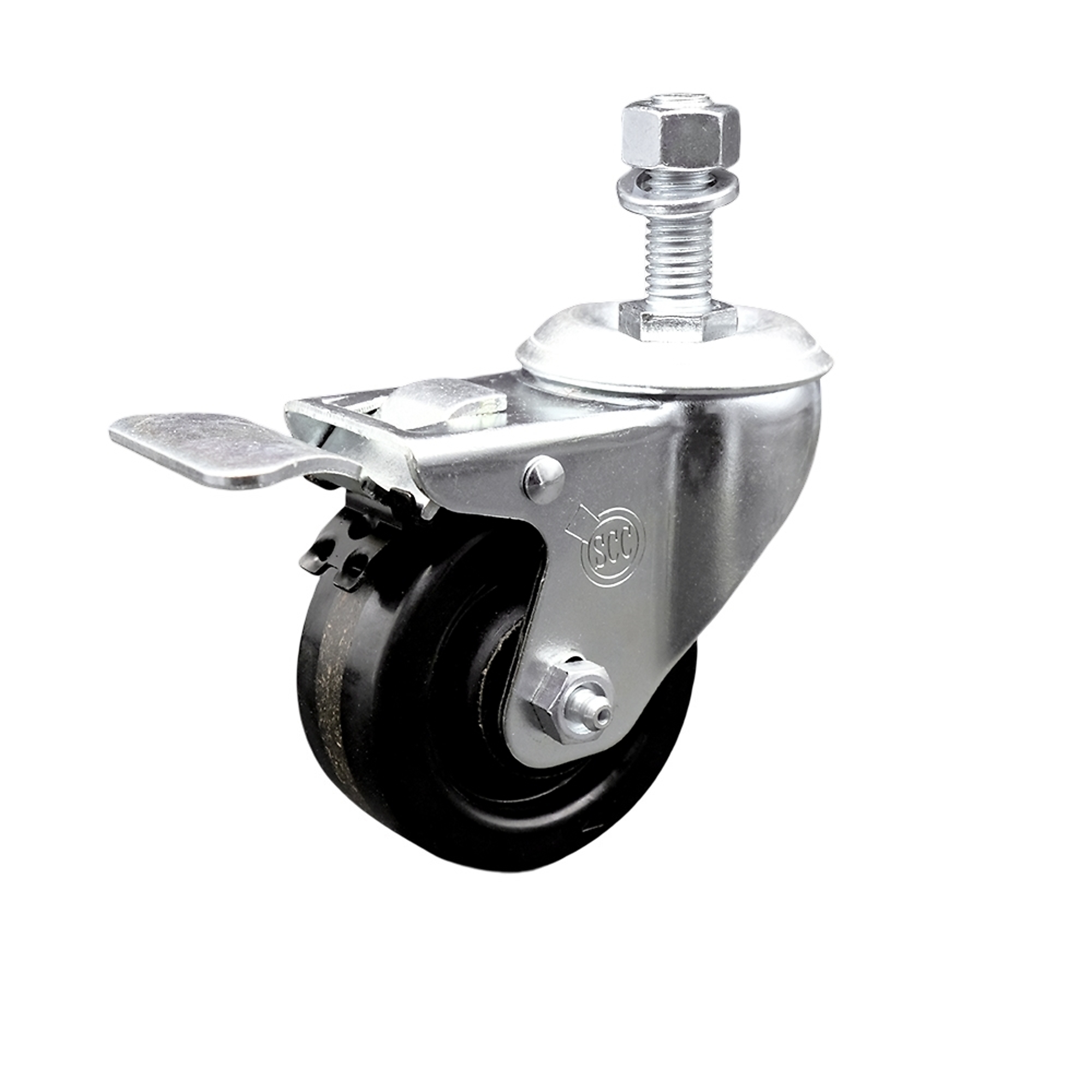 Service Caster, 3Inch x 1 1/4Inch Stem Caster, Wheel Diameter 3 in, Caster Type Swivel, Package (qty.) 1, Model SCC-SSTSTTL20S314-PHS-M1215