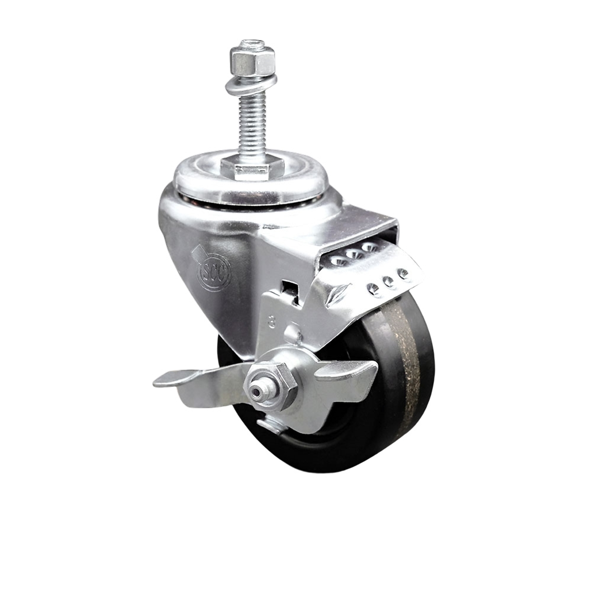 Service Caster, 3 1/2Inch x 1 1/4Inch Stem Caster, Wheel Diameter 3.5 in, Caster Type Swivel, Package (qty.) 1, Model SCC-TS20S3514-PHS-TLB-381615