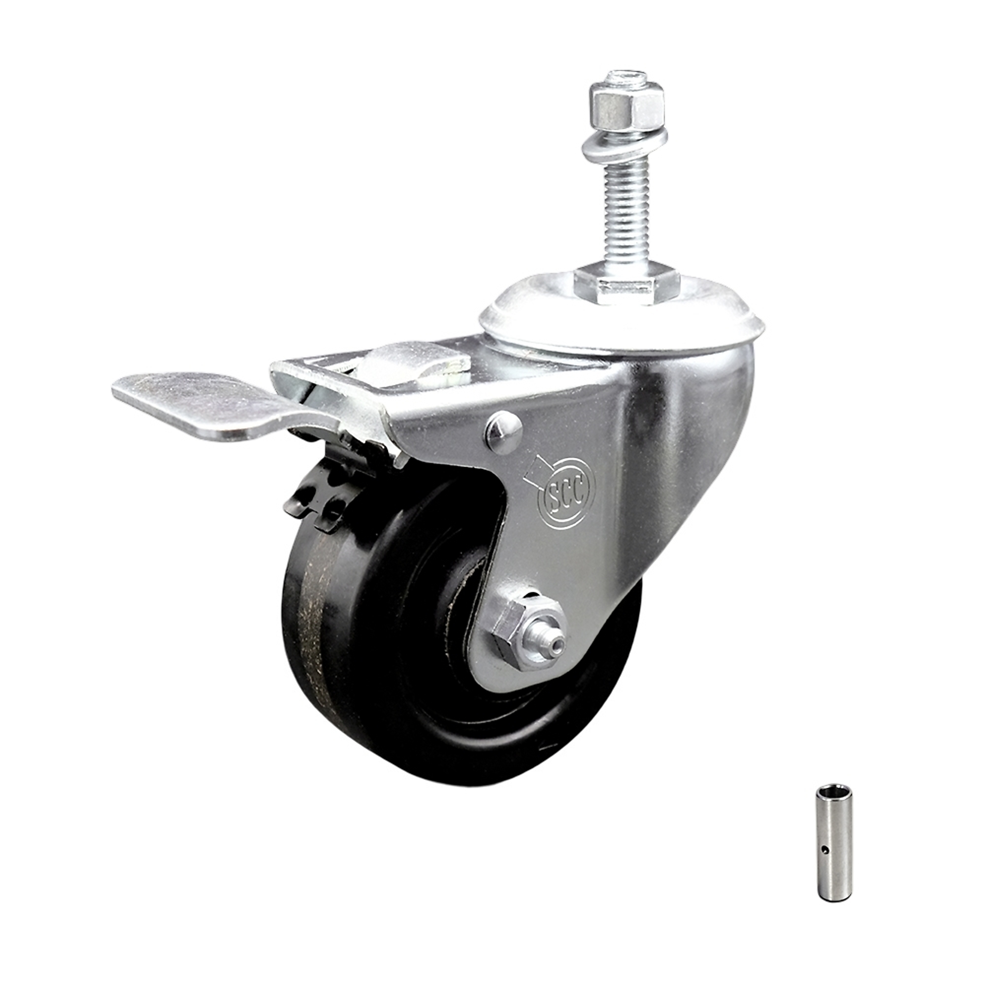 Service Caster, 3 1/2Inch x 1 1/4Inch Stem Caster, Wheel Diameter 3.5 in, Caster Type Swivel, Package (qty.) 1, Model SCC-TSTTL20S3514-PHS-381615