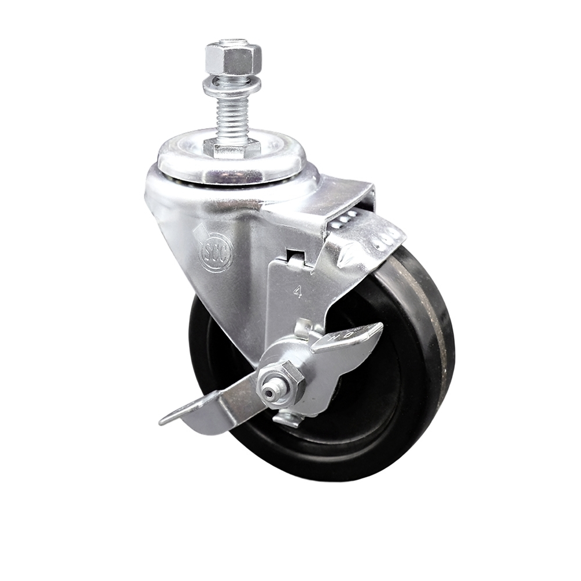 Service Caster, 4Inch x 1 1/4Inch Stem Caster, Wheel Diameter 4 in, Caster Type Swivel, Package (qty.) 1, Model SCC-TS20S414-PHS-TLB-121315