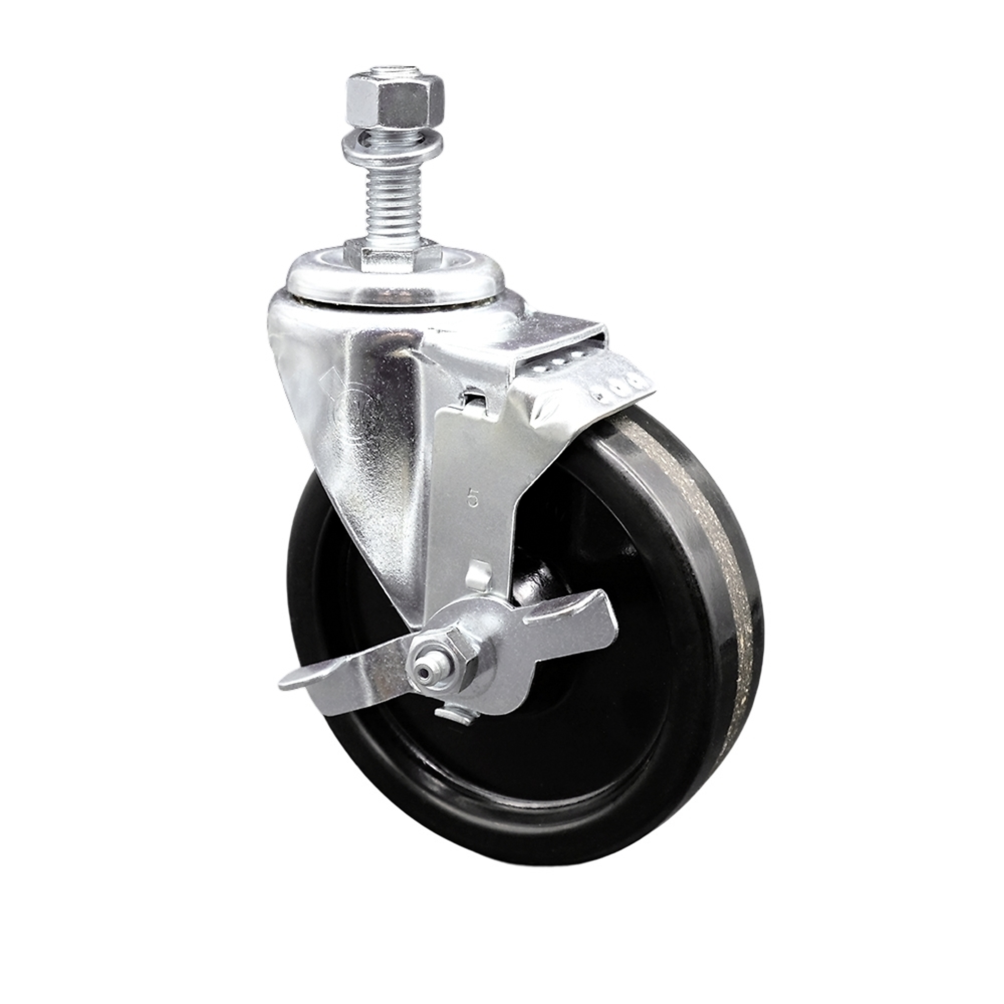 Service Caster, 5Inch x 1 1/4Inch Stem Caster, Wheel Diameter 5 in, Caster Type Swivel, Package (qty.) 1, Model SCC-TS20S514-PHS-TLB-121315