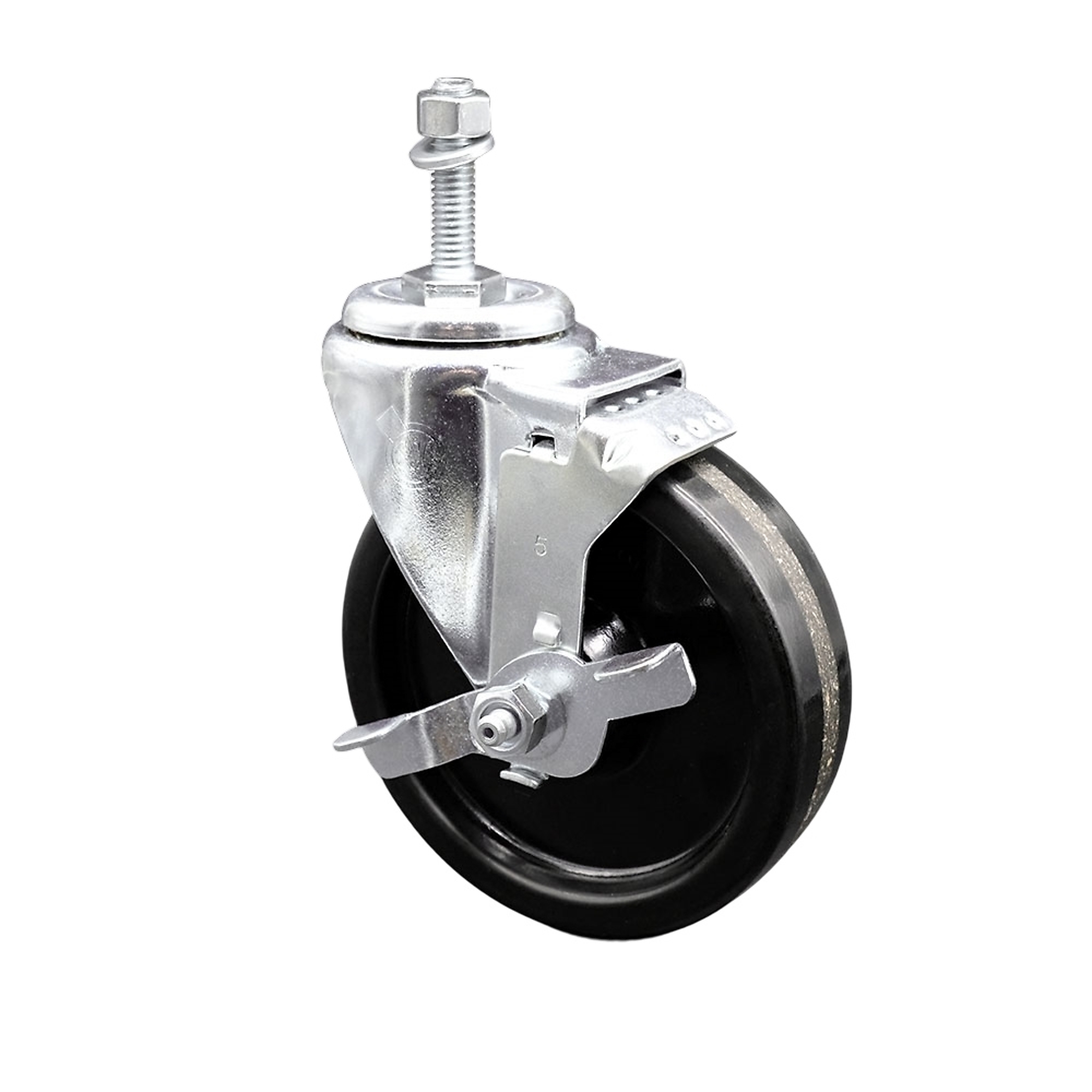 Service Caster, 5Inch x 1 1/4Inch Stem Caster, Wheel Diameter 5 in, Caster Type Swivel, Package (qty.) 1, Model SCC-TS20S514-PHS-TLB-M1015