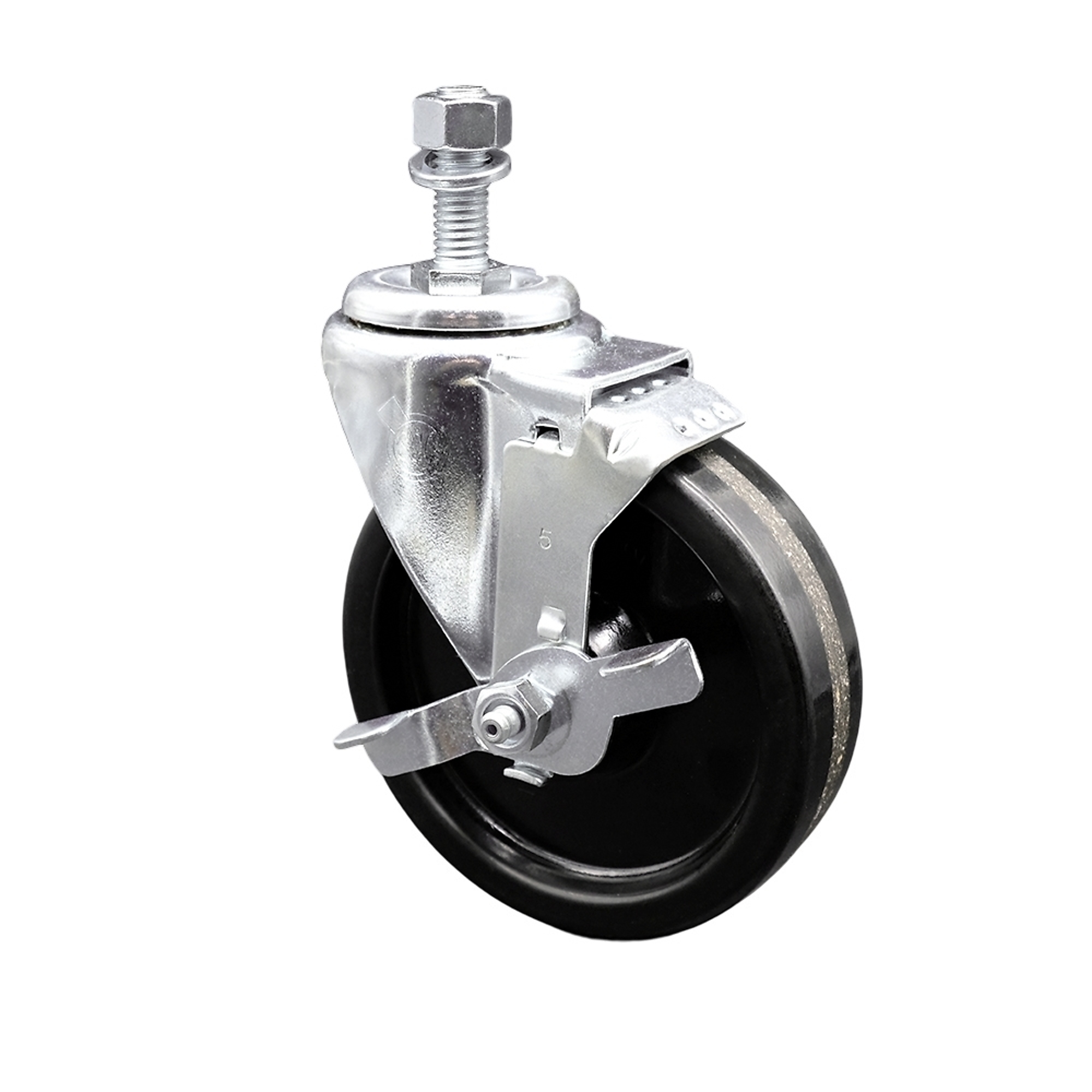 Service Caster, 5Inch x 1 1/4Inch Stem Caster, Wheel Diameter 5 in, Caster Type Swivel, Package (qty.) 1, Model SCC-TS20S514-PHS-TLB-M1215