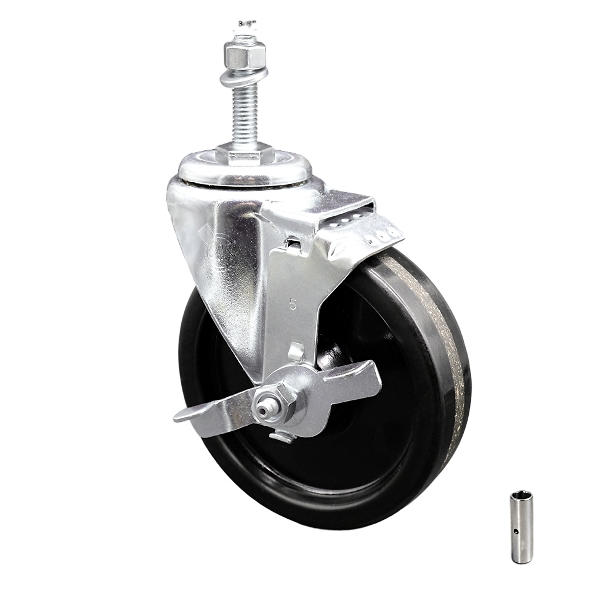 Service Caster, 5Inch x 1 1/4Inch Stem Caster, Wheel Diameter 5 in, Caster Type Swivel, Package (qty.) 1, Model SCC-SSTS20S514-PHS-TLB-381615