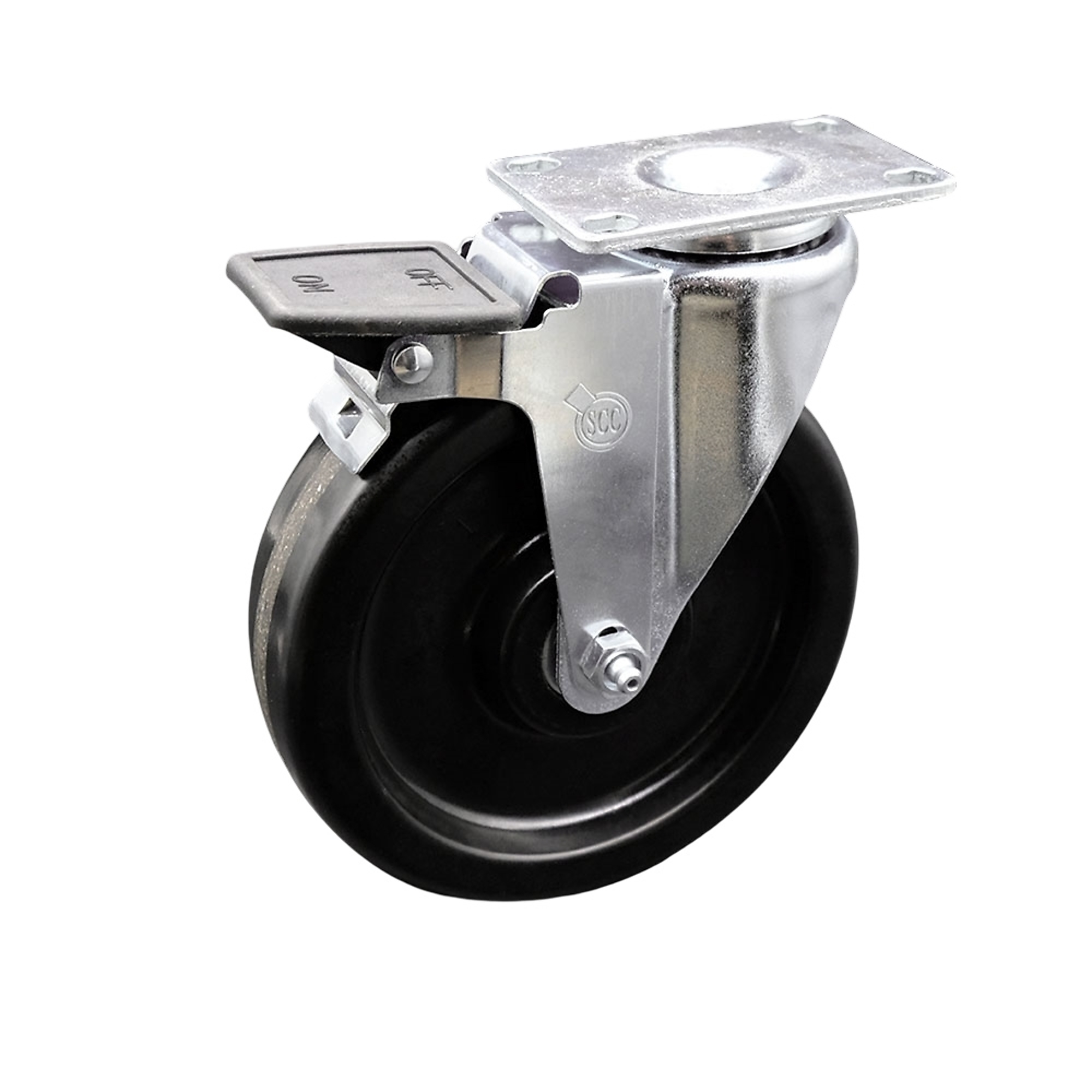 Service Caster, 6Inch x 1 1/2Inch Plate Caster, Wheel Diameter 6 in, Caster Type Swivel, Package (qty.) 1, Model SCC-20S615-PHS-PLB