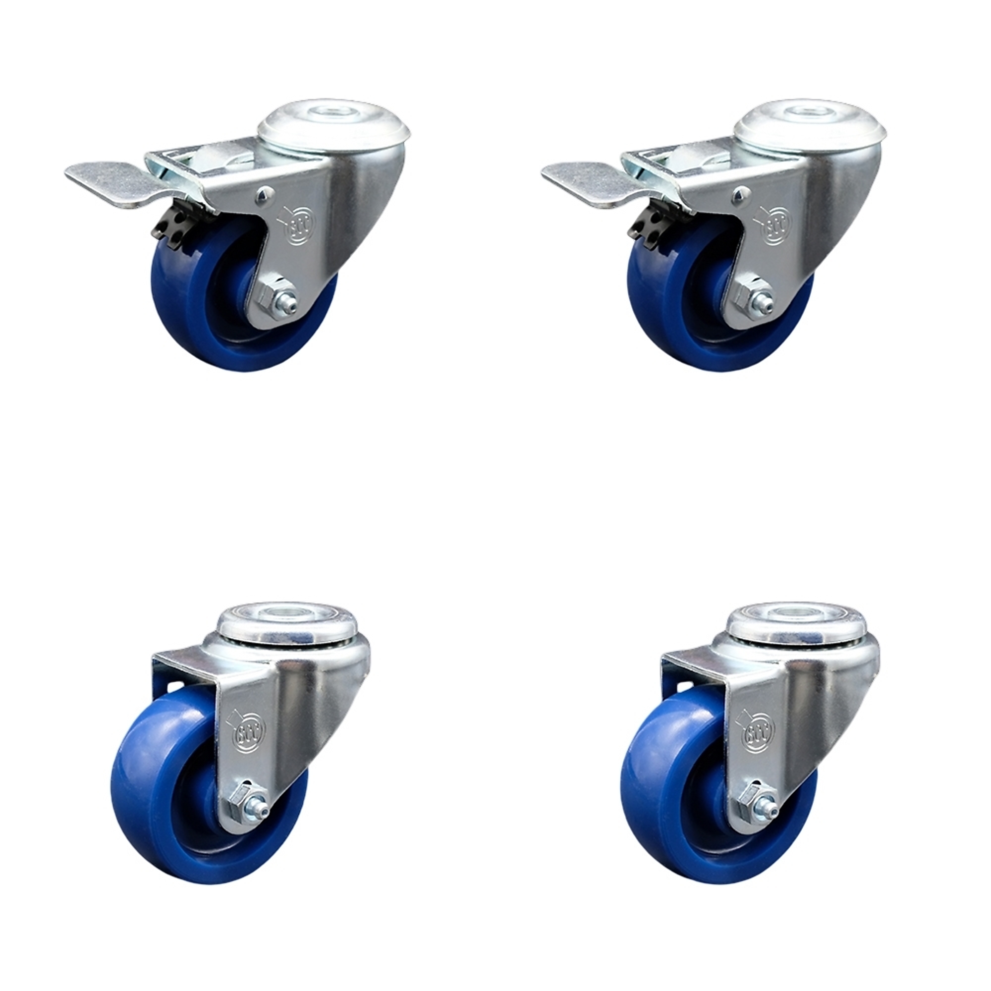 Service Caster, 3Inch x 1 1/4Inch Stem Casters, Wheel Diameter 3 in, Caster Type Swivel, Package (qty.) 4, Model SCC-BHTTL20S314-SPUS-2-S-2