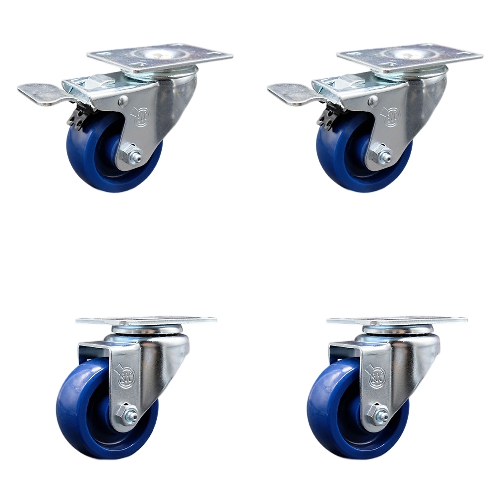 Service Caster, 3Inch x 1 1/4Inch Plate Casters, Wheel Diameter 3 in, Caster Type Swivel, Package (qty.) 4, Model SCC-TTL20S314-SPUS-2-S-2