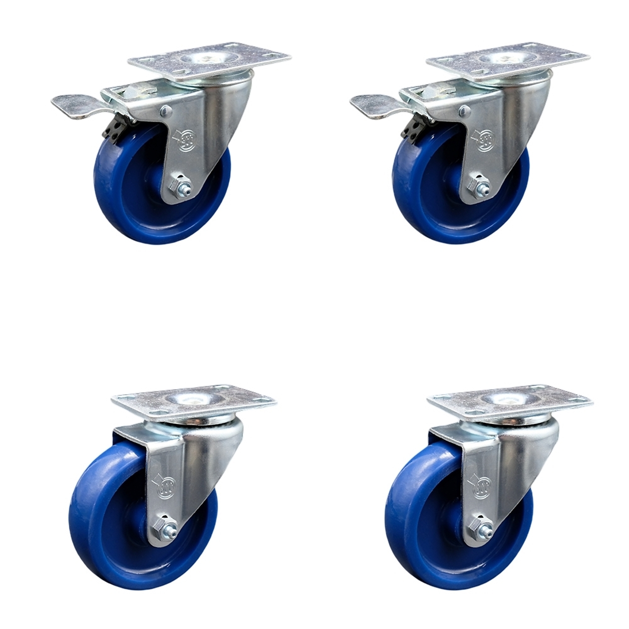 Service Caster, 4Inch x 1 1/4Inch Plate Casters, Wheel Diameter 4 in, Caster Type Swivel, Package (qty.) 4, Model SCC-SSTTL20S414-SPUS-2-S-2