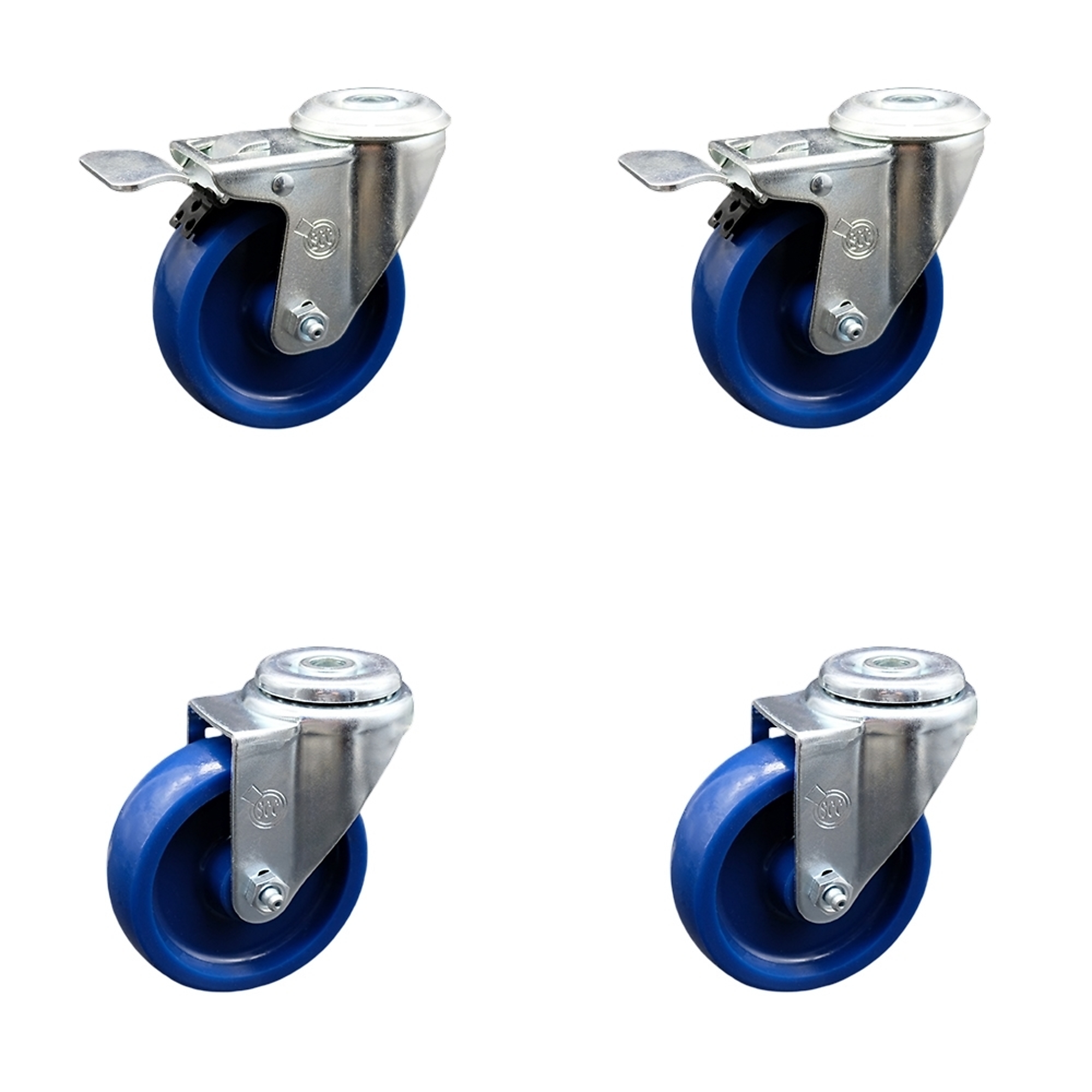 Service Caster, 4Inch x 1 1/4Inch Stem Casters, Wheel Diameter 4 in, Caster Type Swivel, Package (qty.) 4, Model SCC-BHTTL20S414-SPUS-2-S-2