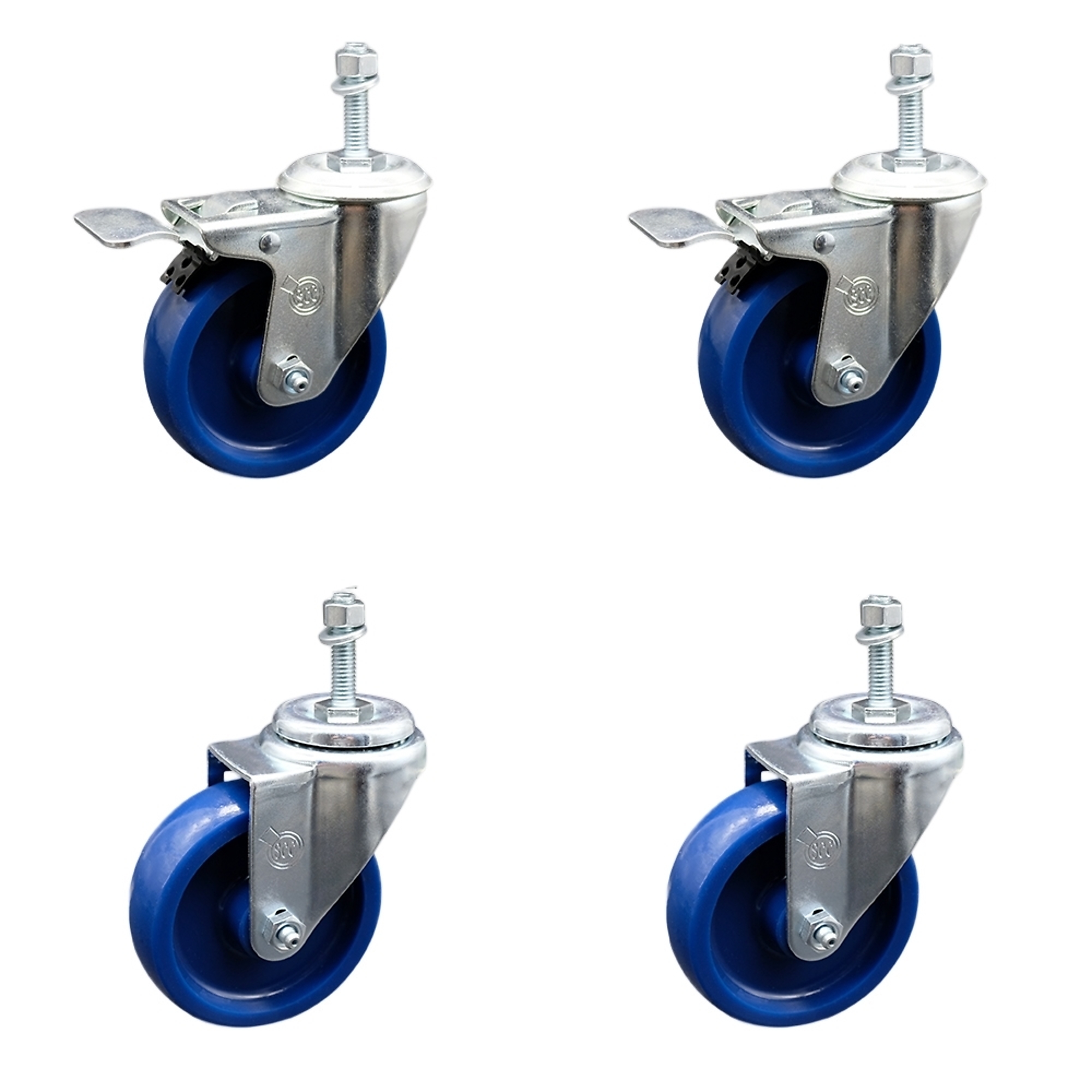 Service Caster, 4Inch x 1 1/4Inch Stem Casters, Wheel Diameter 4 in, Caster Type Swivel, Package (qty.) 4, Model SCC-SSTSTTL20S414-SPUS-M1015-2-S-2