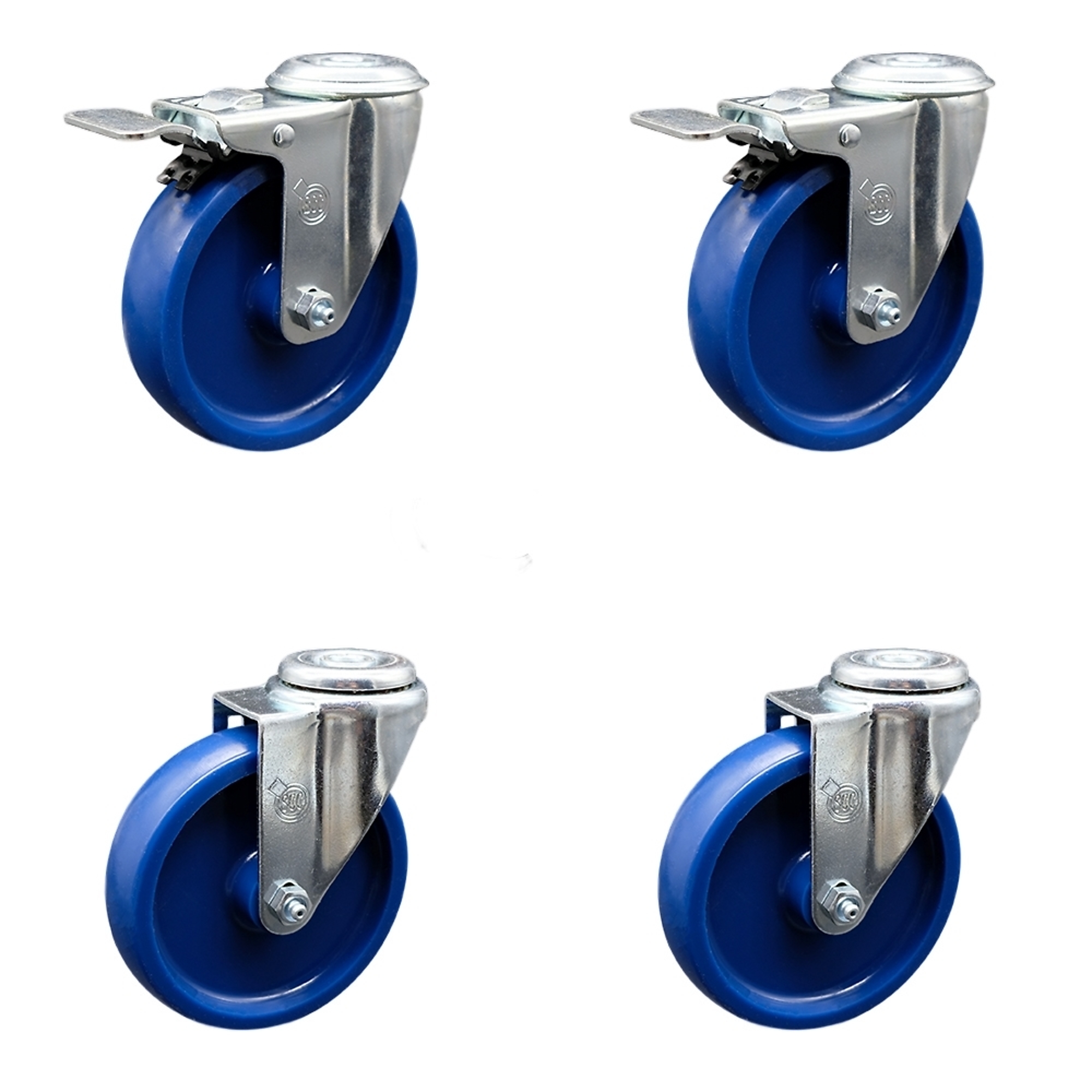 Service Caster, 5Inch x 1 1/4Inch Stem Casters, Wheel Diameter 5 in, Caster Type Swivel, Package (qty.) 4, Model SCC-BHTTL20S514-SPUS-2-S-2