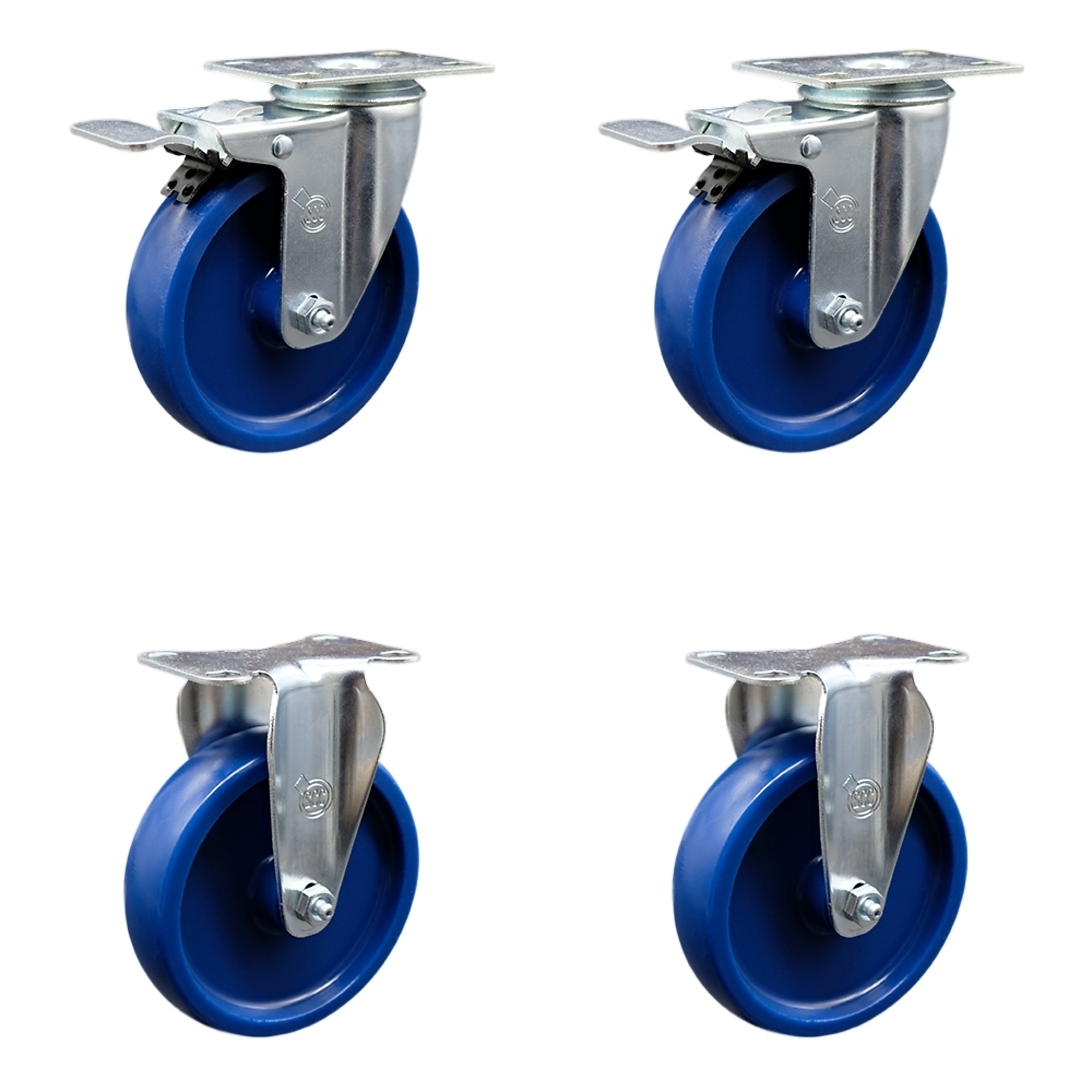 Service Caster, 5Inch x 1 1/4Inch Plate Casters, Wheel Diameter 5 in, Caster Type Swivel, Package (qty.) 4, Model SCC-SSTTL20S514-SPUS-2-R-2