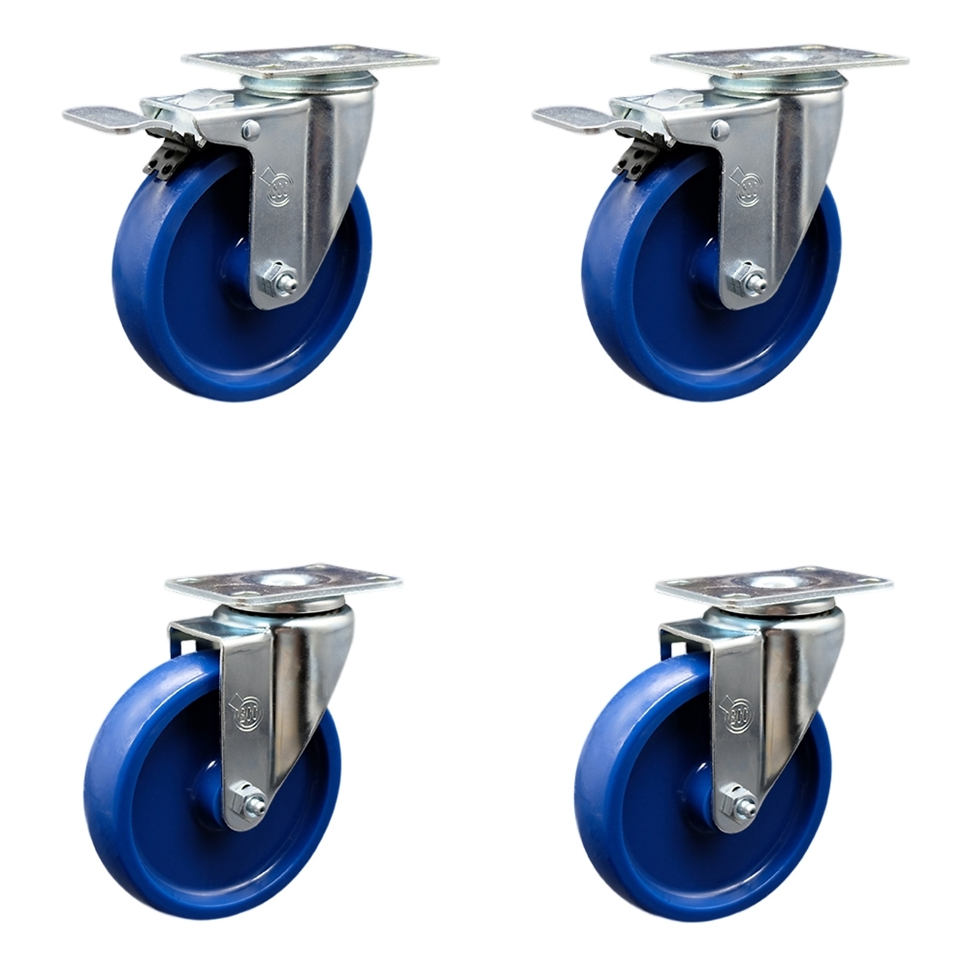 Service Caster, 5Inch x 1 1/4Inch Plate Casters, Wheel Diameter 5 in, Caster Type Swivel, Package (qty.) 4, Model SCC-SSTTL20S514-SPUS-2-S-2