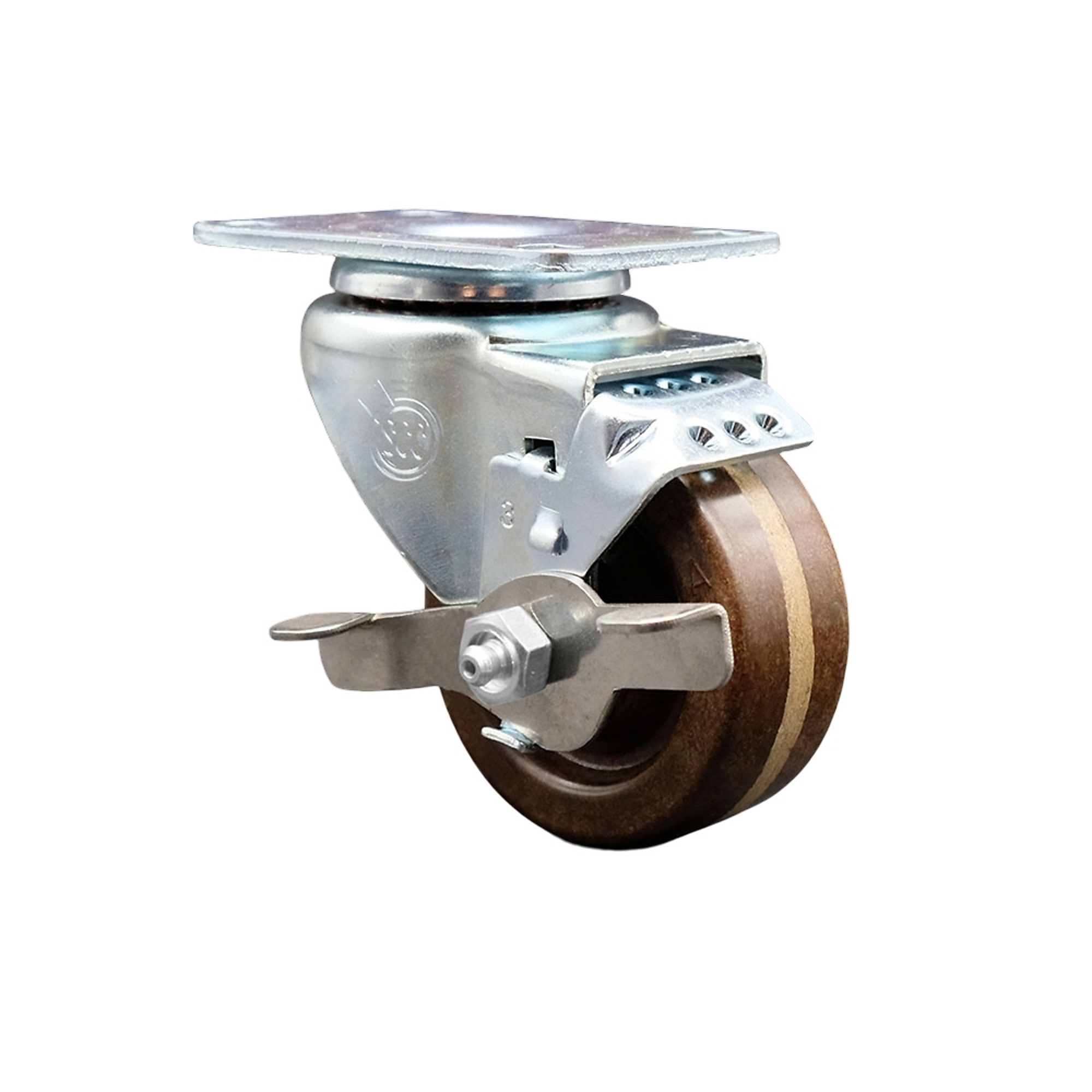 Service Caster, 3Inch x 1 1/4Inch Plate Caster, Wheel Diameter 3 in, Caster Type Swivel, Package (qty.) 1, Model SCC-20S314-PHRHT-TLB