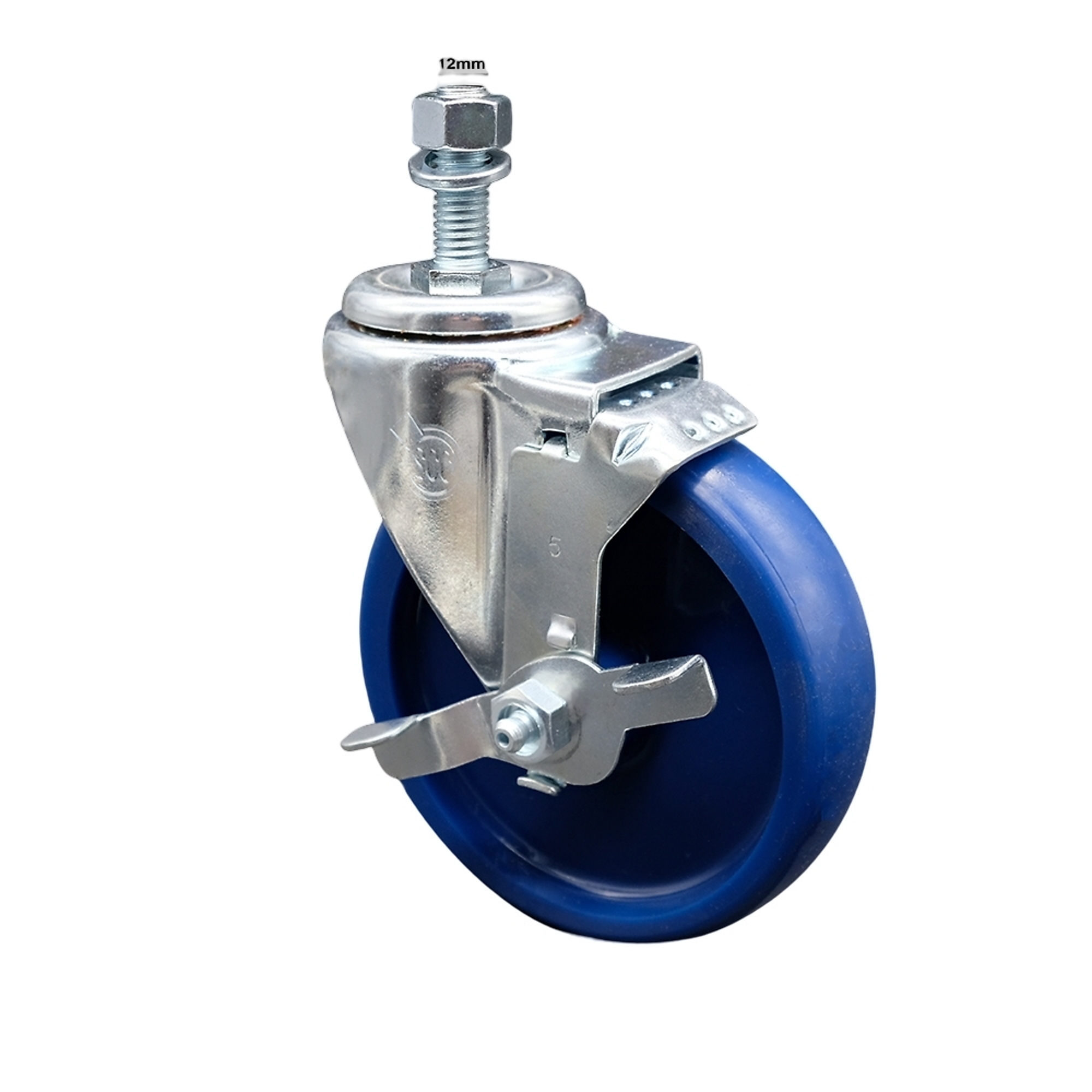 Service Caster, 5Inch x 1 1/4Inch Stem Caster, Wheel Diameter 5 in, Caster Type Swivel, Package (qty.) 1, Model SCC-SSTS20S514-SPUS-TLB-M1215