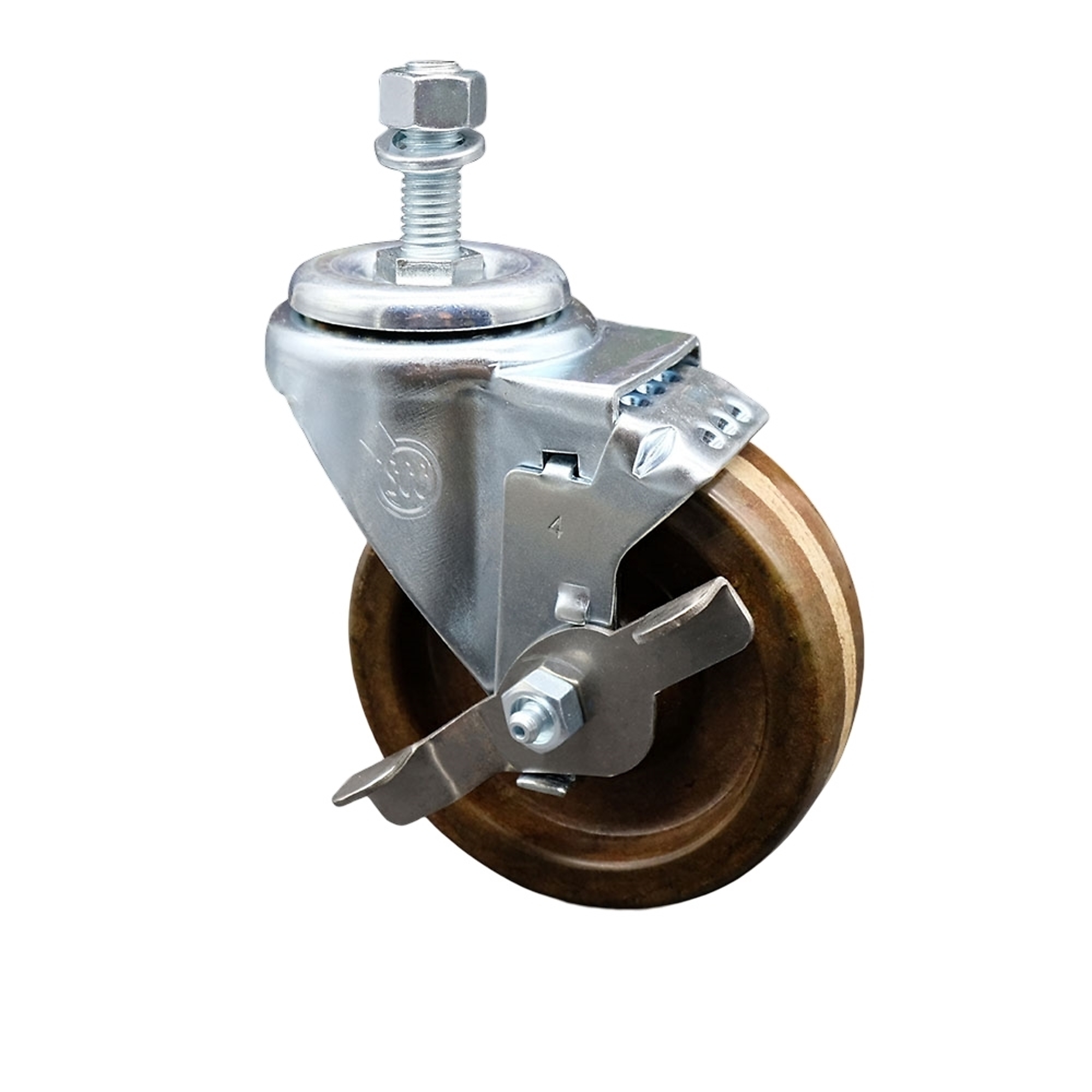 Service Caster, 4Inch x 1 1/4Inch Stem Caster, Wheel Diameter 4 in, Caster Type Swivel, Package (qty.) 1, Model SCC-TS20S414-PHRHT-TLB-121315