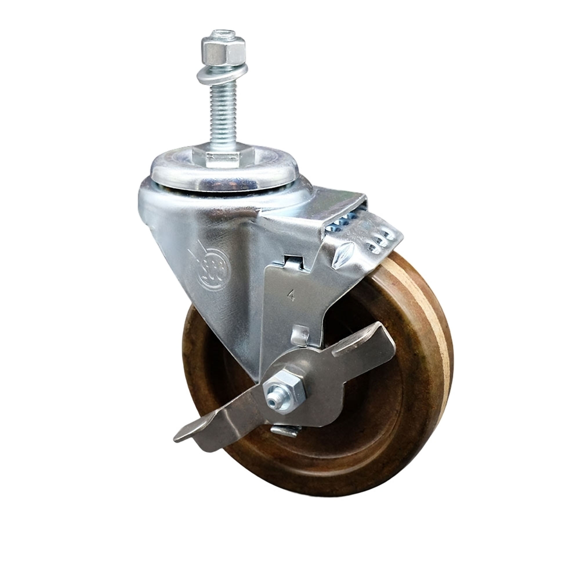 Service Caster, 4Inch x 1 1/4Inch Stem Caster, Wheel Diameter 4 in, Caster Type Swivel, Package (qty.) 1, Model SCC-TS20S414-PHRHT-TLB-M1015