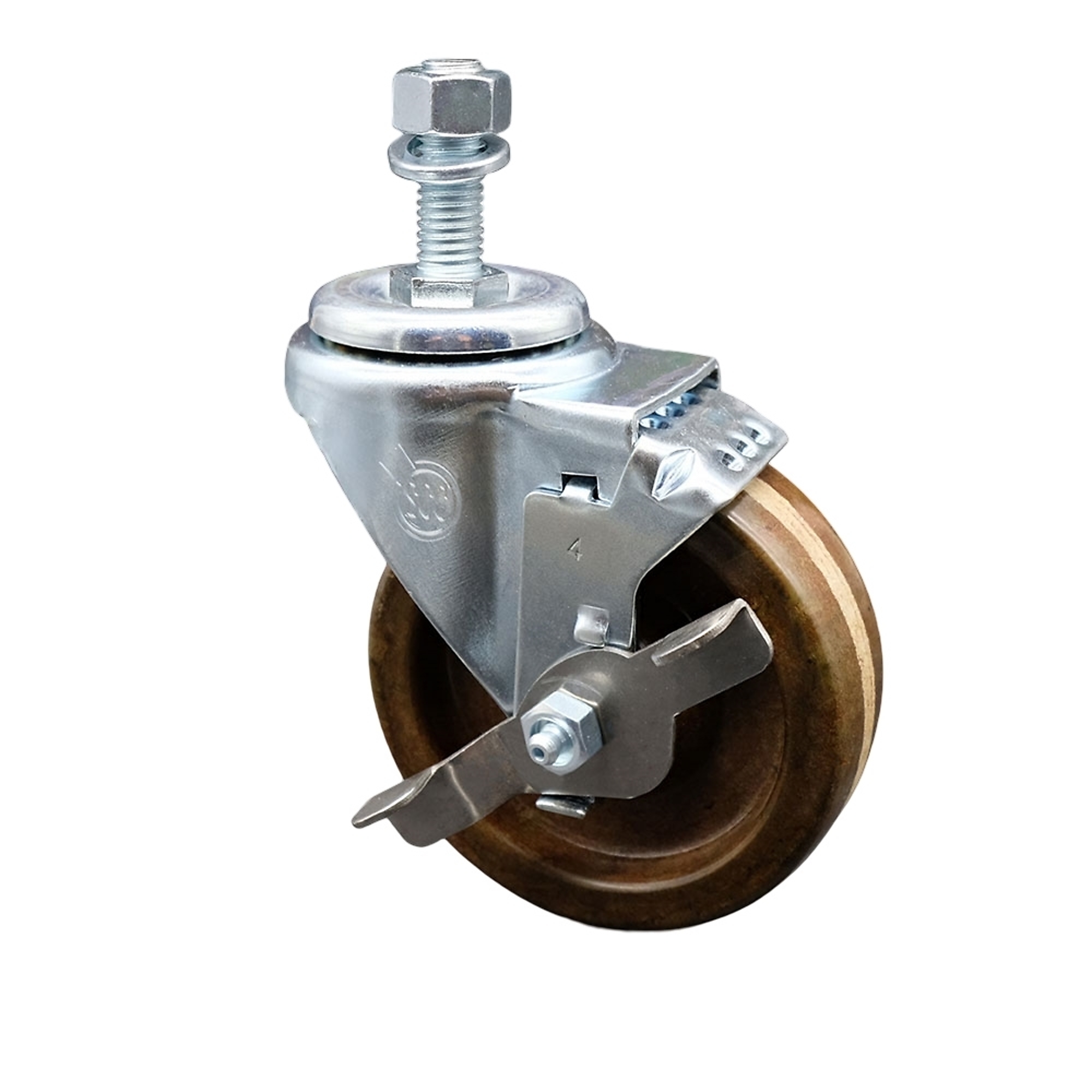 Service Caster, 4Inch x 1 1/4Inch Stem Caster, Wheel Diameter 4 in, Caster Type Swivel, Package (qty.) 1, Model SCC-TS20S414-PHRHT-TLB-M1215