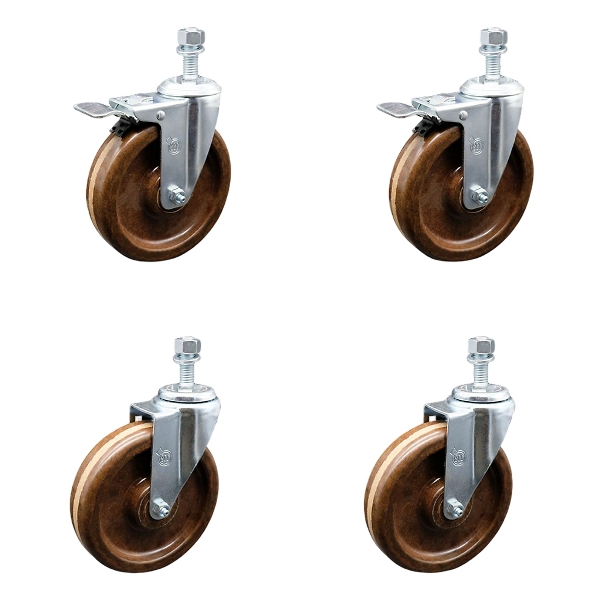 Service Caster, 6Inch x 1 1/2Inch Stem Casters, Wheel Diameter 6 in, Caster Type Swivel, Package (qty.) 4, Model SCC-TSTTL20S615-PHRHT-121315-2-S-2