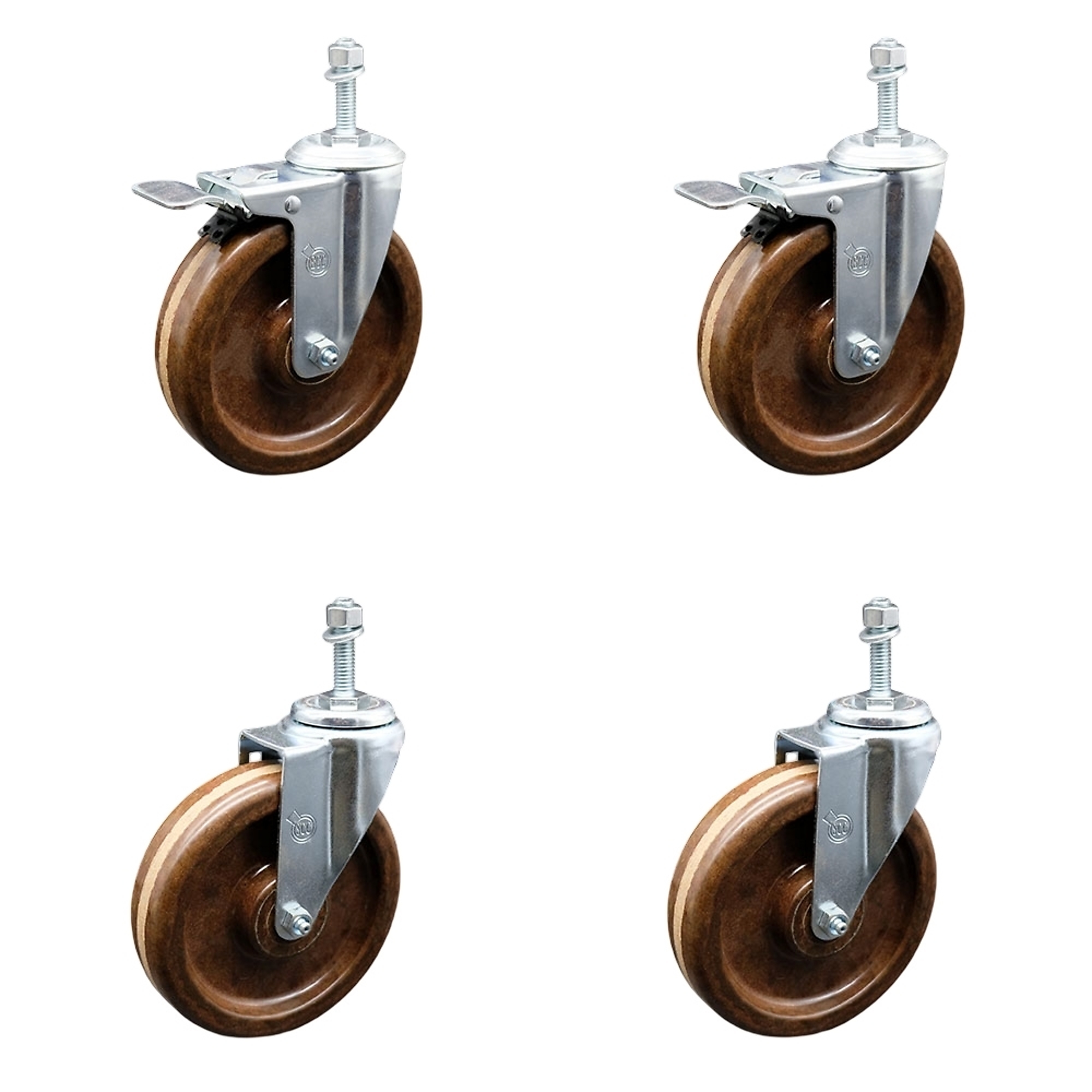 Service Caster, 6Inch x 1 1/2Inch Stem Casters, Wheel Diameter 6 in, Caster Type Swivel, Package (qty.) 4, Model SCC-TSTTL20S615-PHRHT-M1015-2-S-2